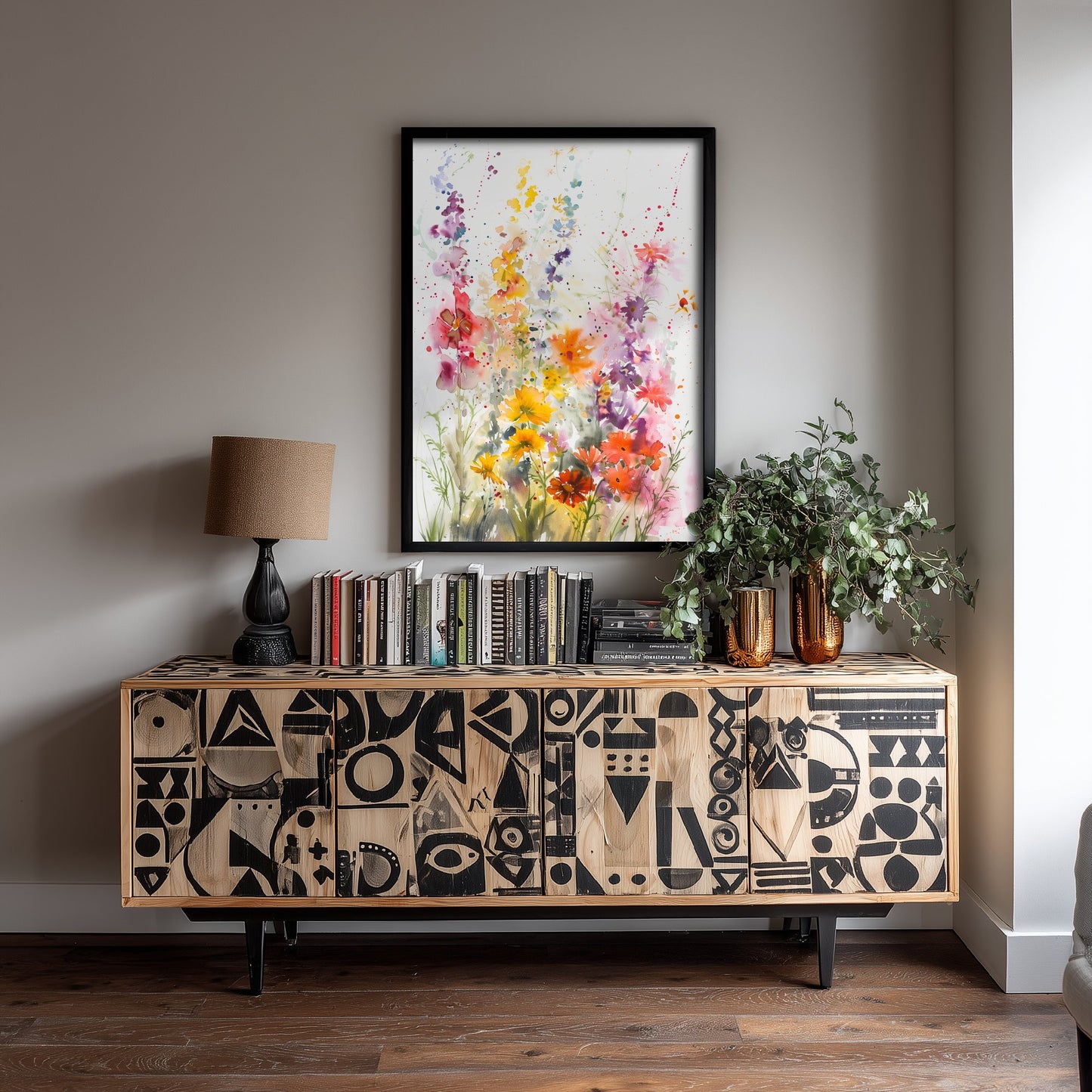 Watercolour Wildflower Art Print - Colourful Floral Painting Poster - Emotive Blooms - Summer Bloom Wall Art V3 3/3