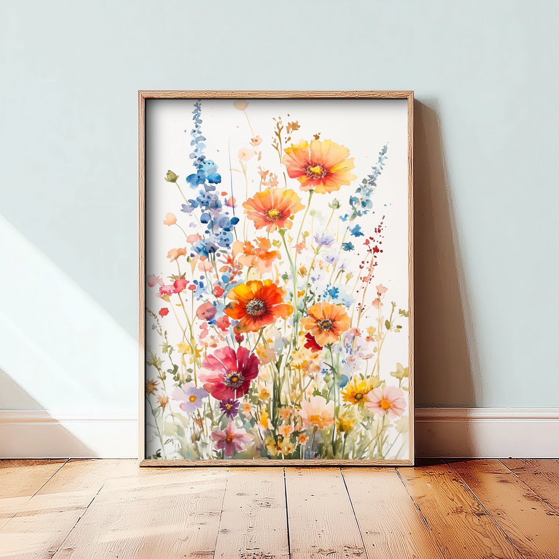 Watercolour Poppy Art Print - Wildflower Meadow Painting Poster - Emotive Botanical - Summer Meadow Blooms V7 3/3