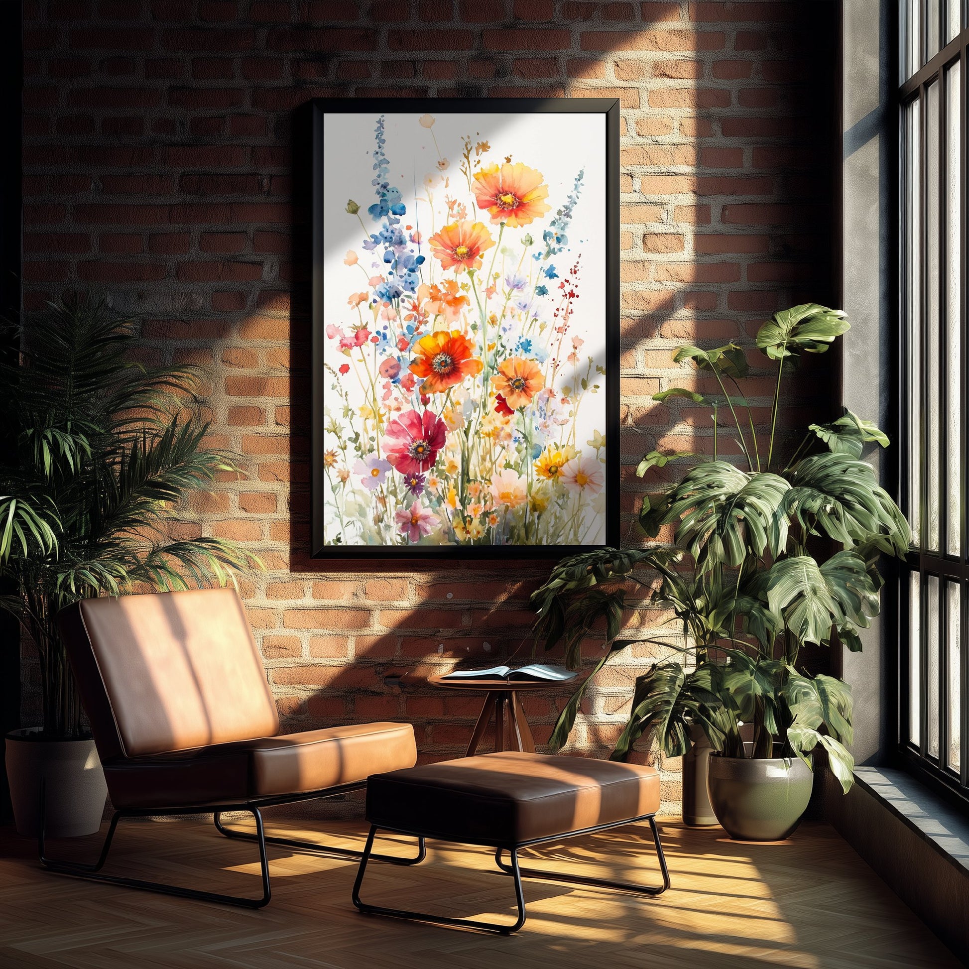 Watercolour Poppy Art Print - Wildflower Meadow Painting Poster - Emotive Botanical - Summer Meadow Blooms V7 3/3