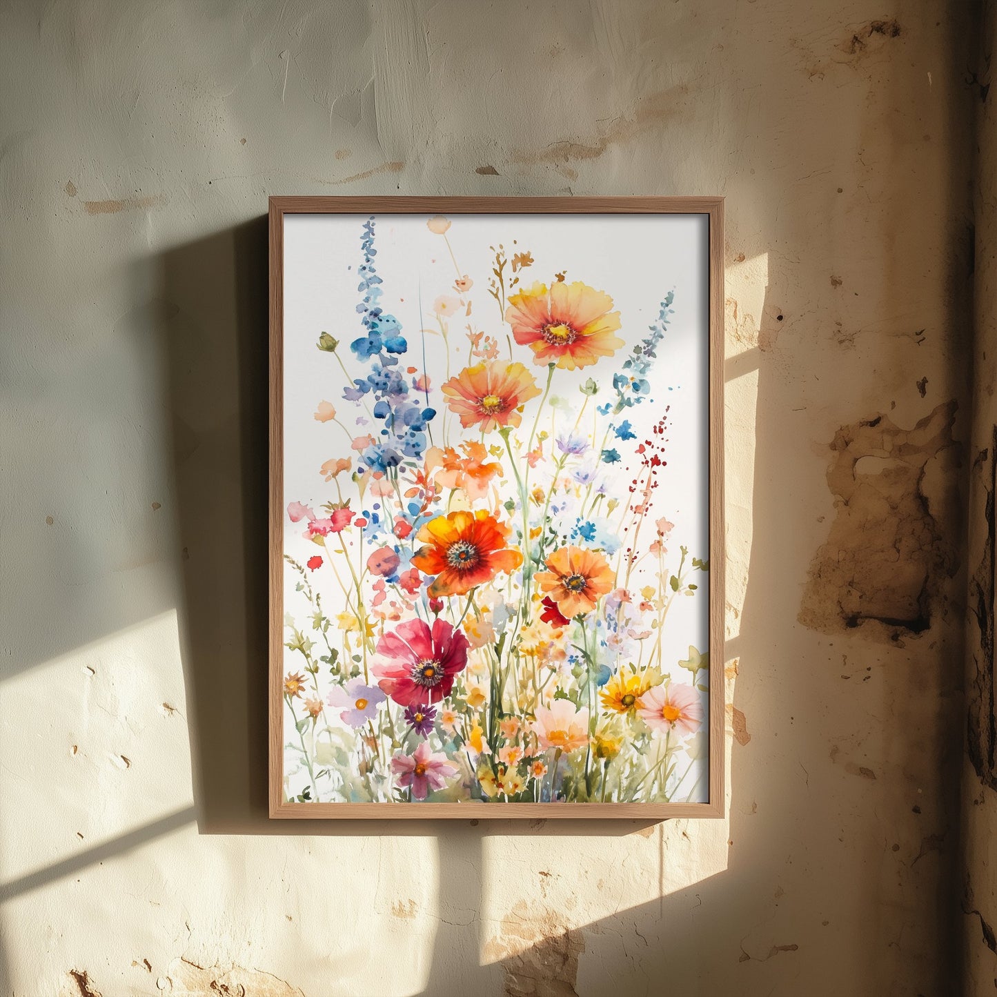 Watercolour Poppy Art Print - Wildflower Meadow Painting Poster - Emotive Botanical - Summer Meadow Blooms V7 3/3