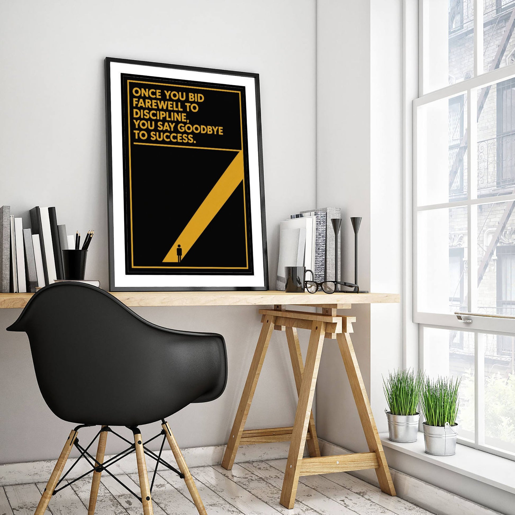 Football Quote Art Print - Bid Farewell to Discipline Say Goodbye to Success - Soccer Poster Illustration V1 2/3