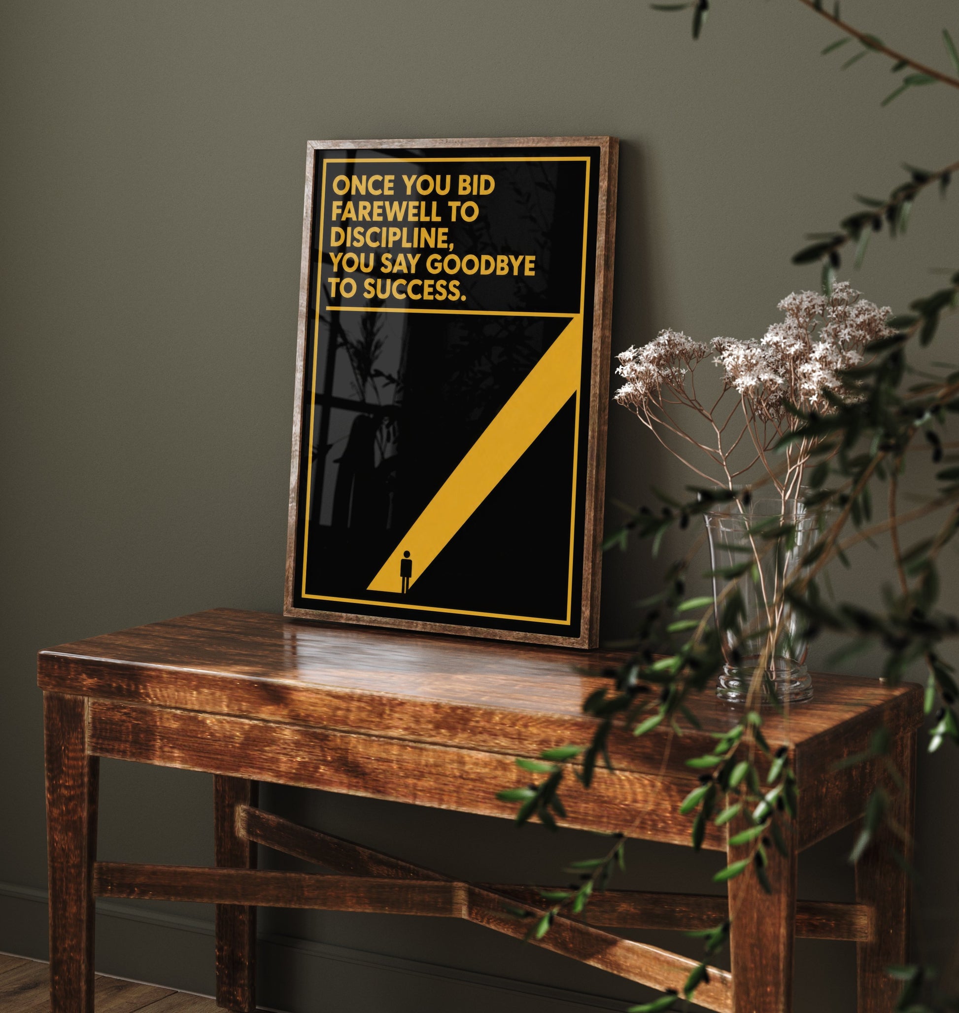 Football Quote Art Print - Bid Farewell to Discipline Say Goodbye to Success - Soccer Poster Illustration V1 2/3