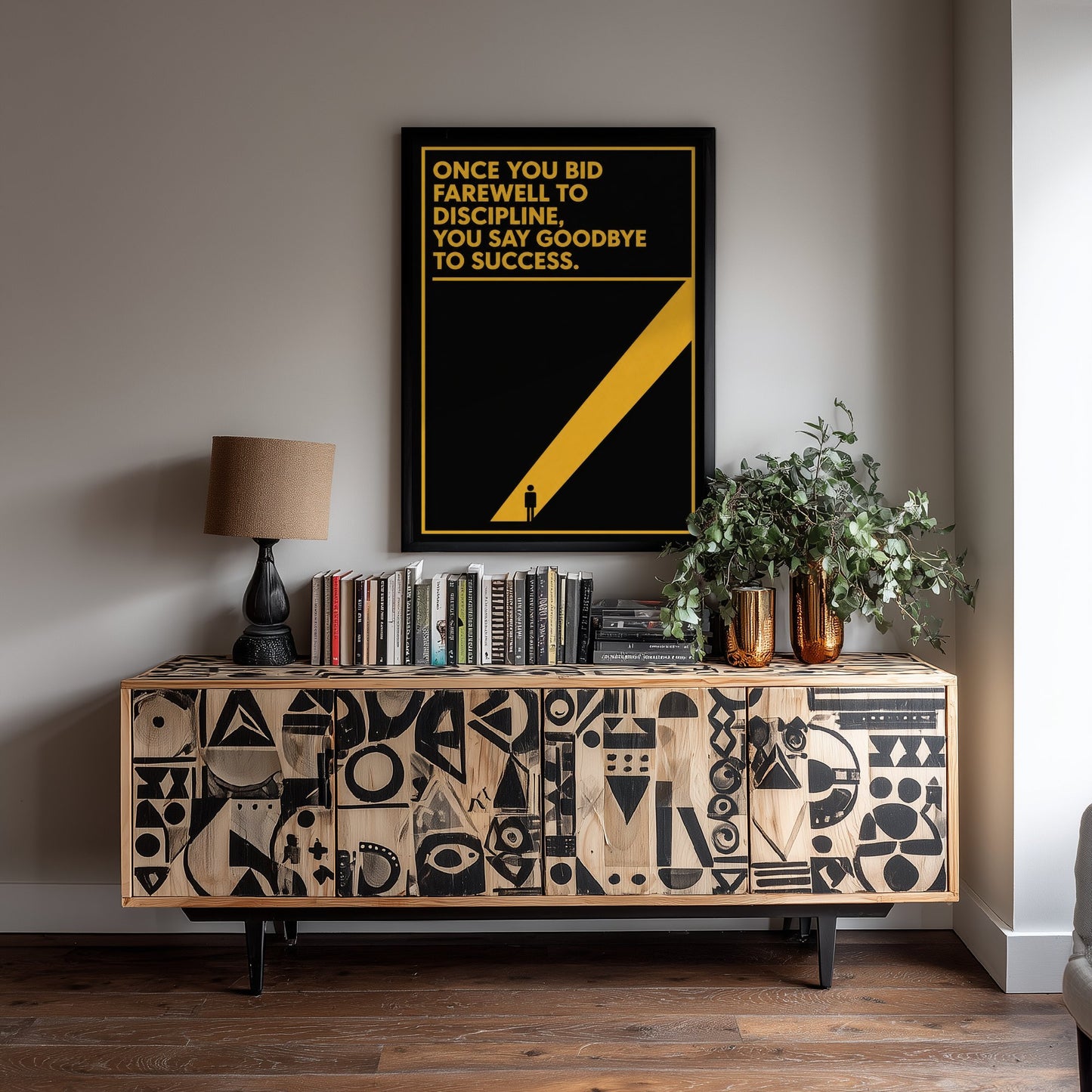 Football Quote Art Print - Bid Farewell to Discipline Say Goodbye to Success - Soccer Poster Illustration V1 2/3