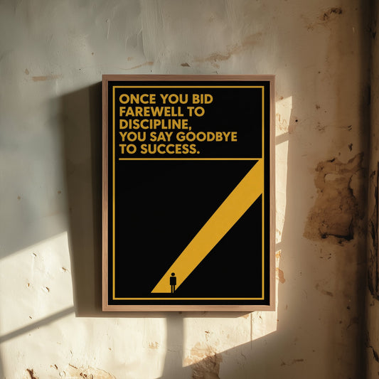 Football Quote Art Print - Bid Farewell to Discipline Say Goodbye to Success - Soccer Poster Illustration V1 2/3