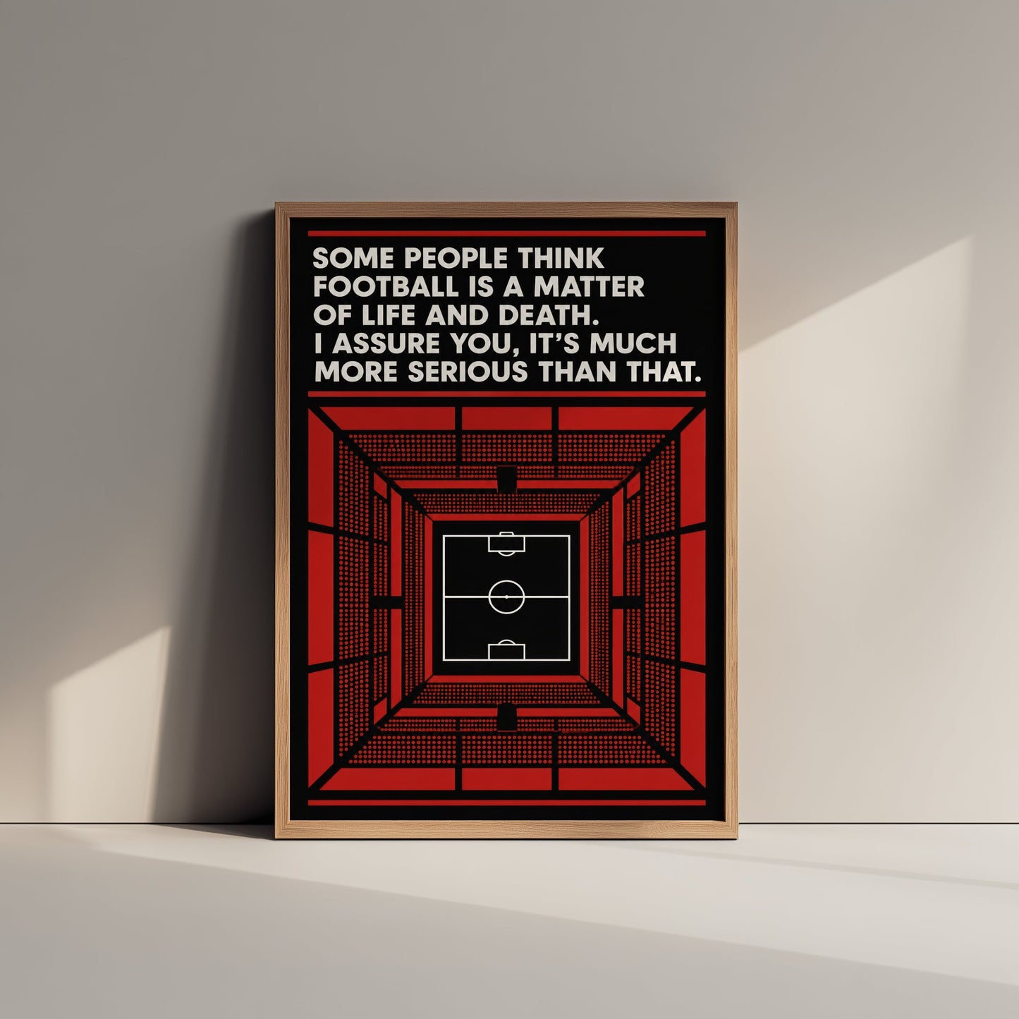 Football Quote Art Print - Football Is More Serious Than Life and Death - Soccer Poster Illustration V1 3/3