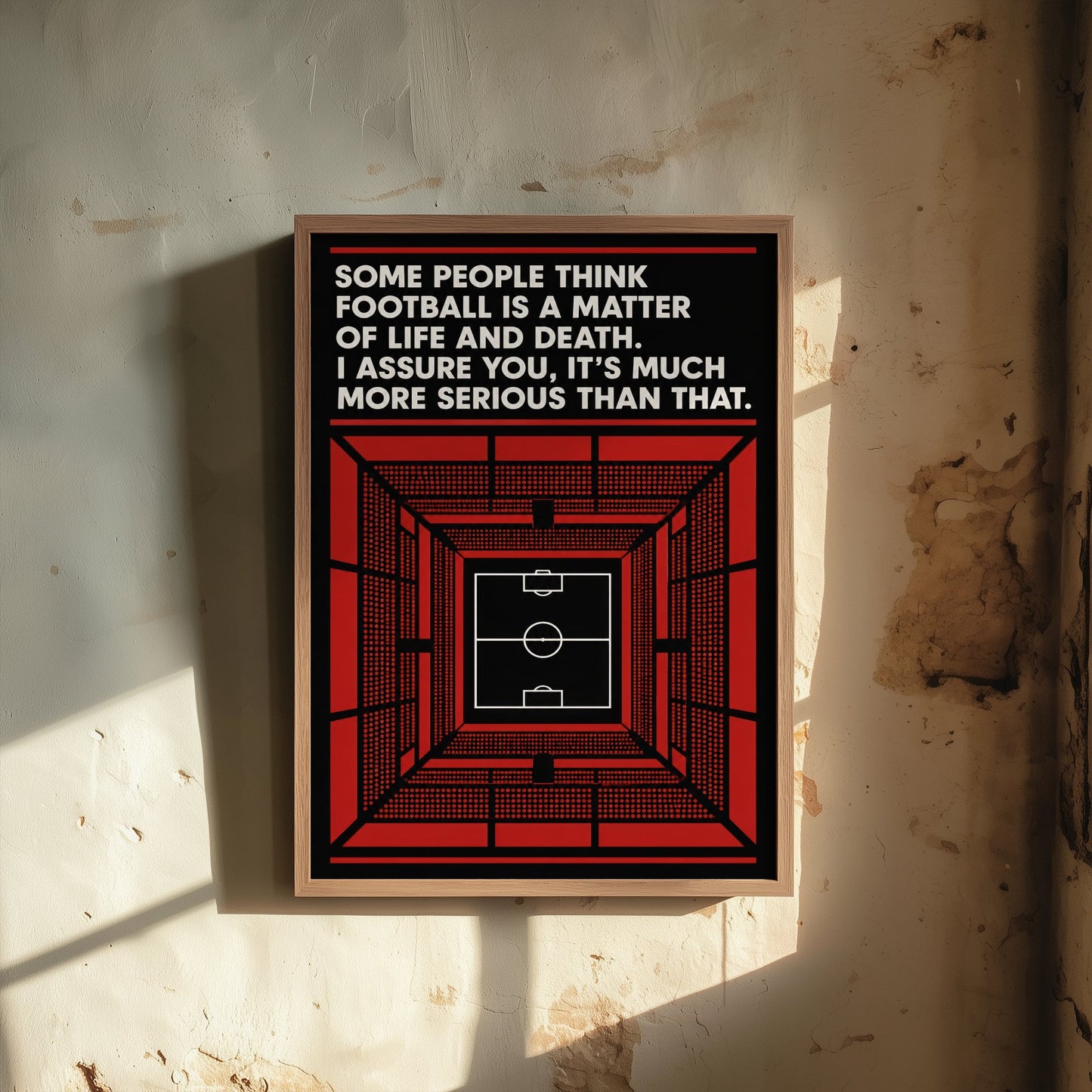 Football Quote Art Print - Football Is More Serious Than Life and Death - Soccer Poster Illustration V1 3/3