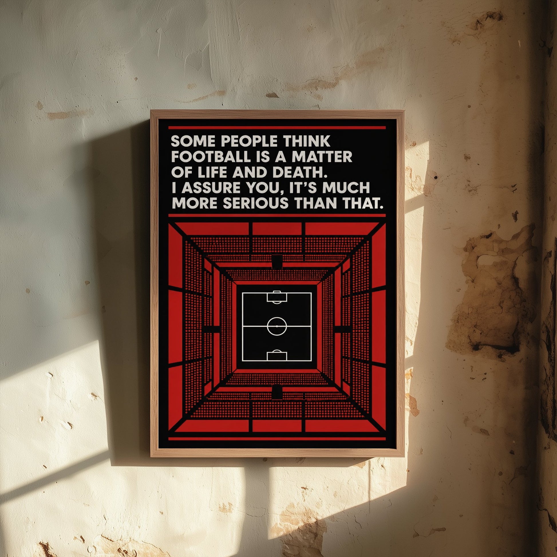 Football Quote Art Print - Football Is More Serious Than Life and Death - Soccer Poster Illustration V1 3/3