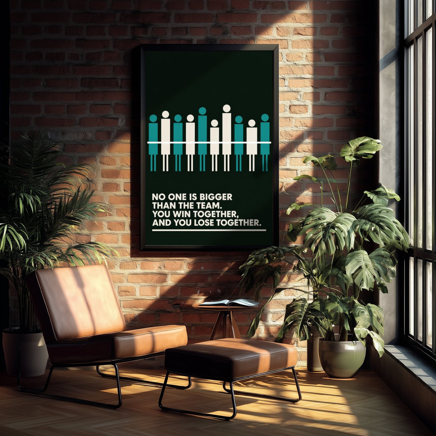 Football Quote Art Print - No One Is Bigger Than the Team - Soccer Poster Illustration V2 1/3