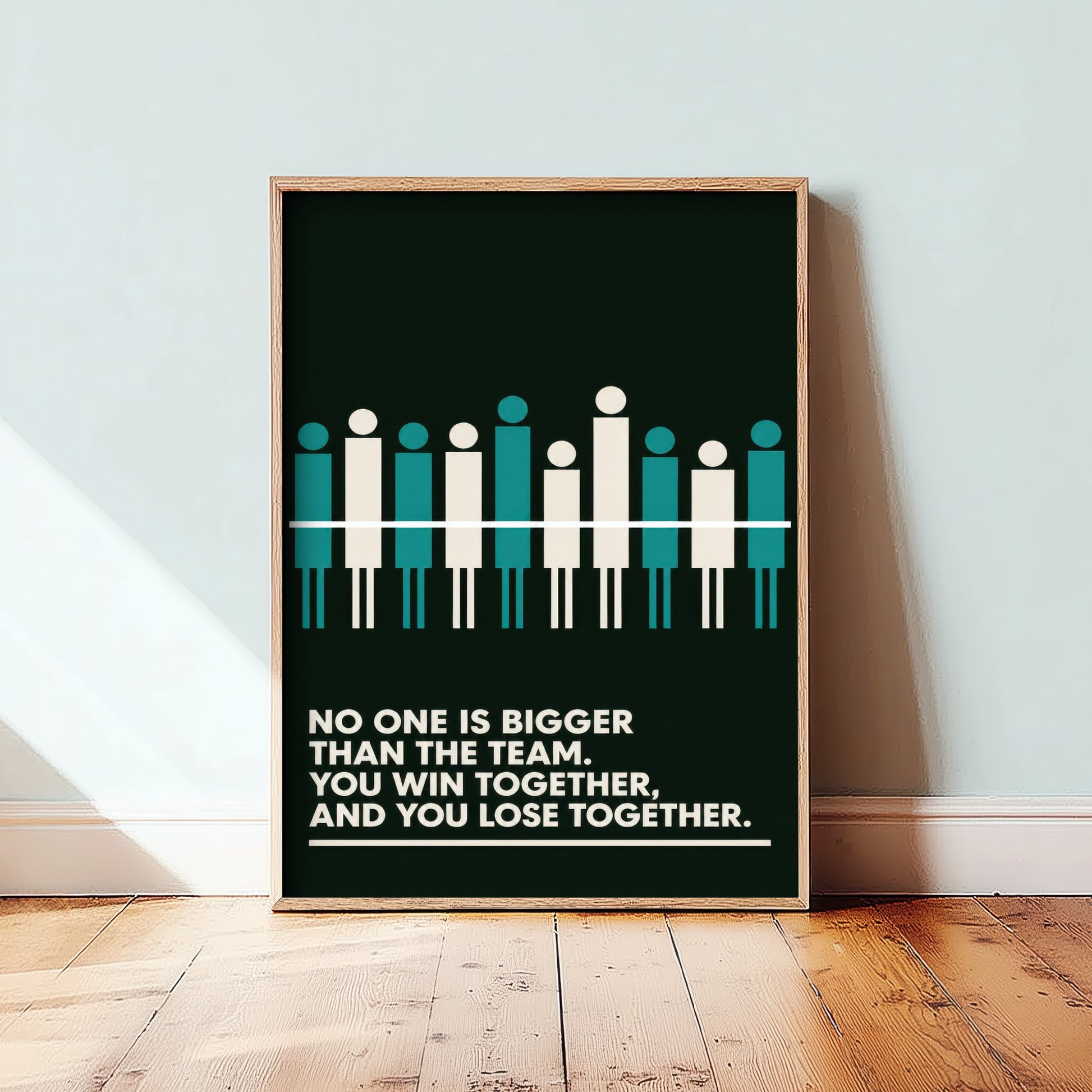 Football Quote Art Print - No One Is Bigger Than the Team - Soccer Poster Illustration V2 1/3