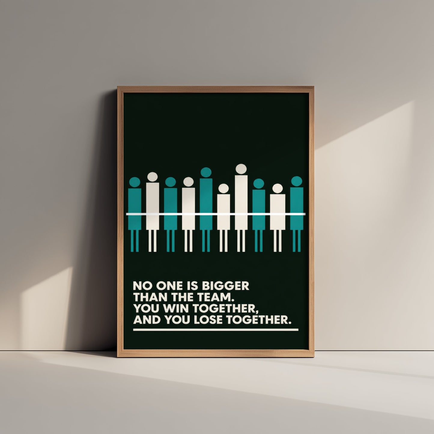 Football Quote Art Print - No One Is Bigger Than the Team - Soccer Poster Illustration V2 1/3