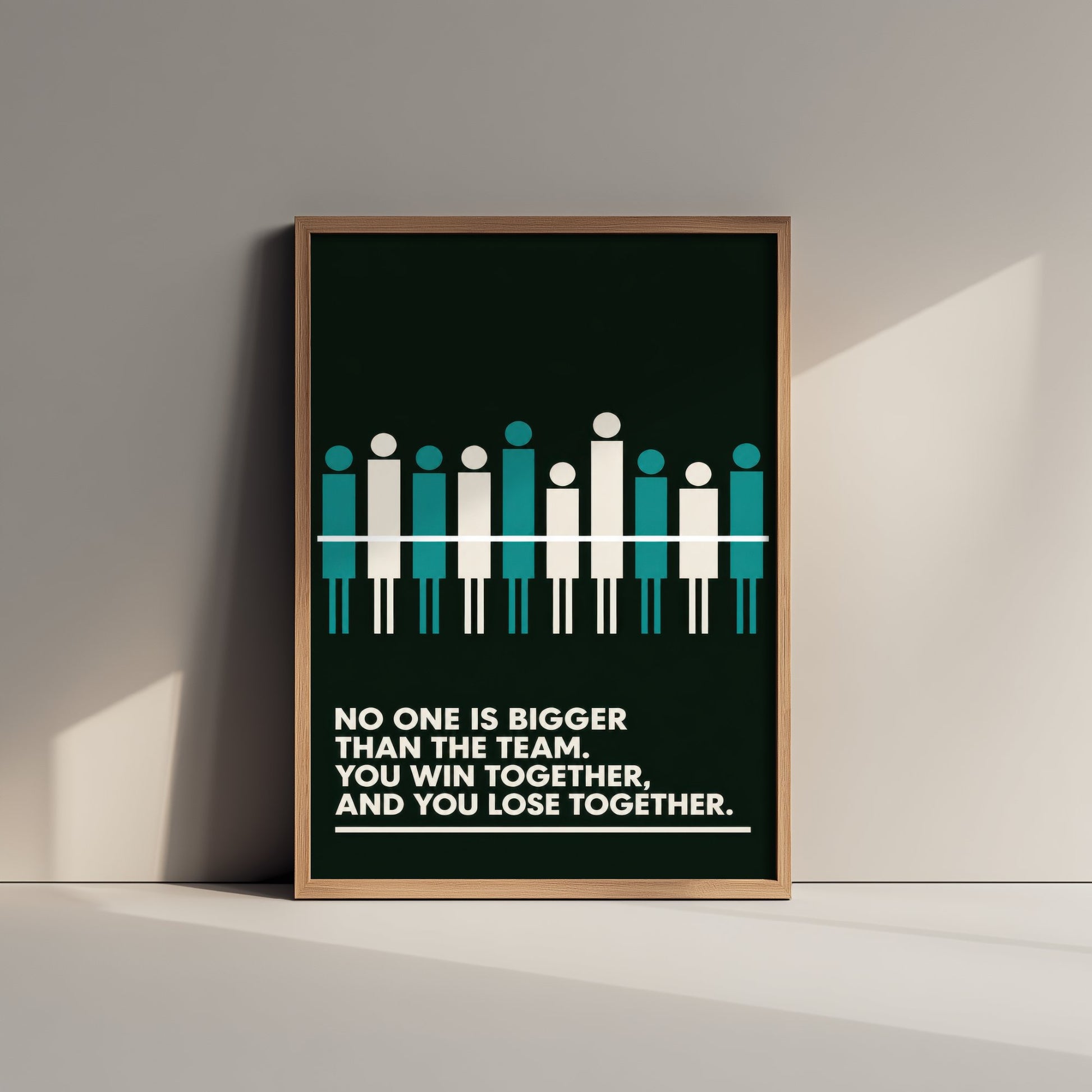 Football Quote Art Print - No One Is Bigger Than the Team - Soccer Poster Illustration V2 1/3