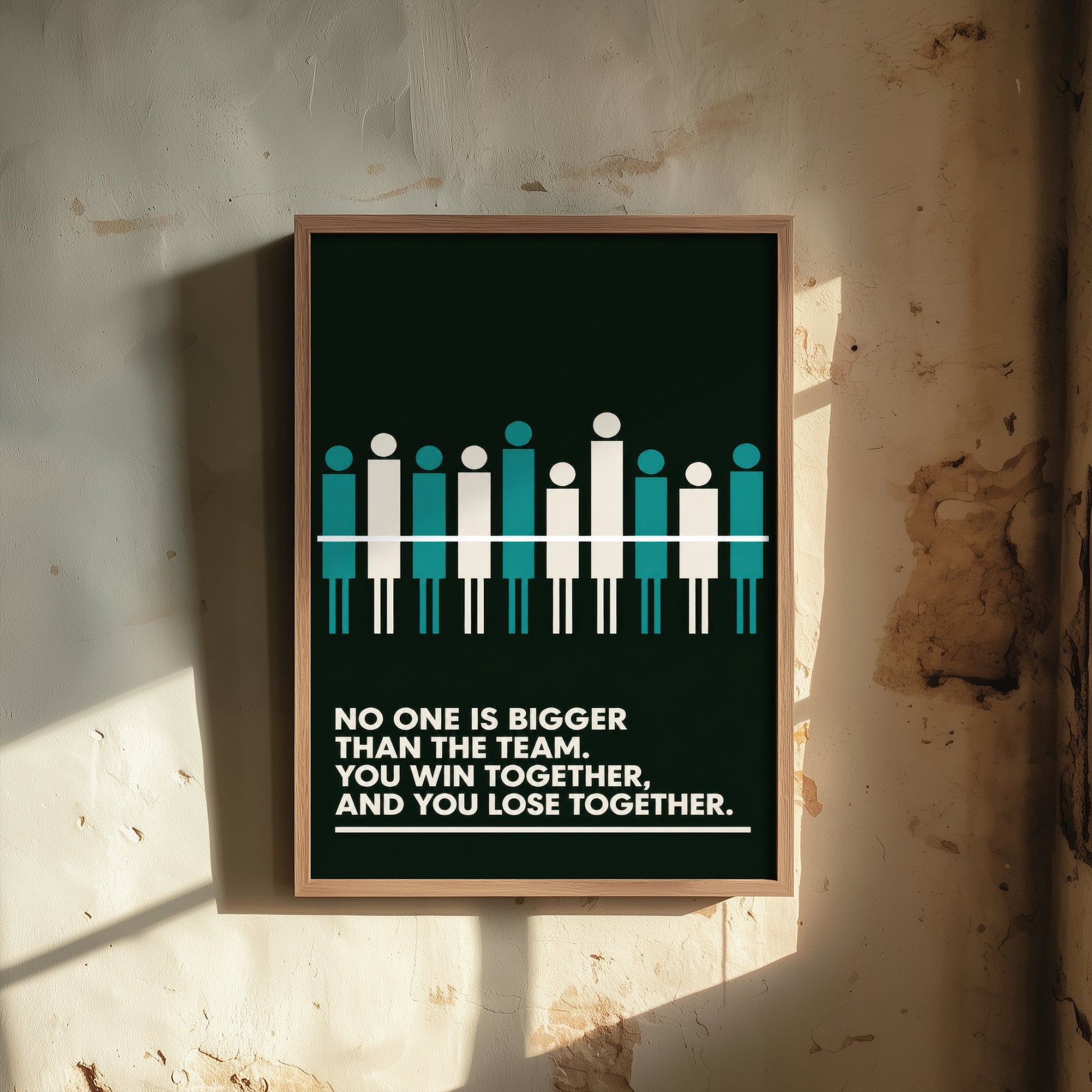 Football Quote Art Print - No One Is Bigger Than the Team - Soccer Poster Illustration V2 1/3