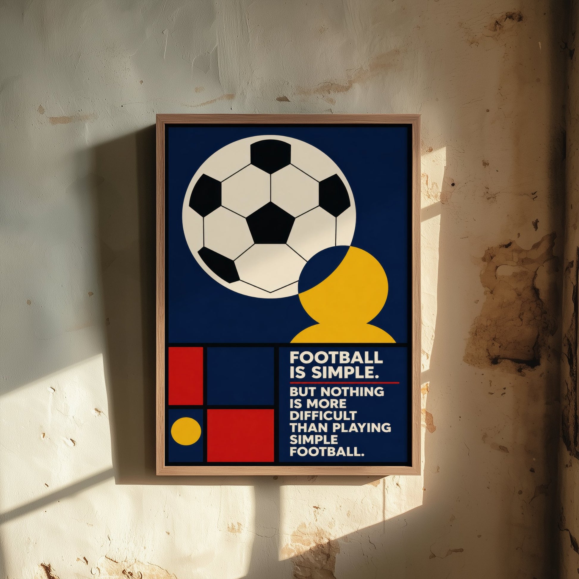 Football Quote Art Print - Nothing Is Harder Than Playing Simple Football - Soccer Poster Illustration V2 2/3