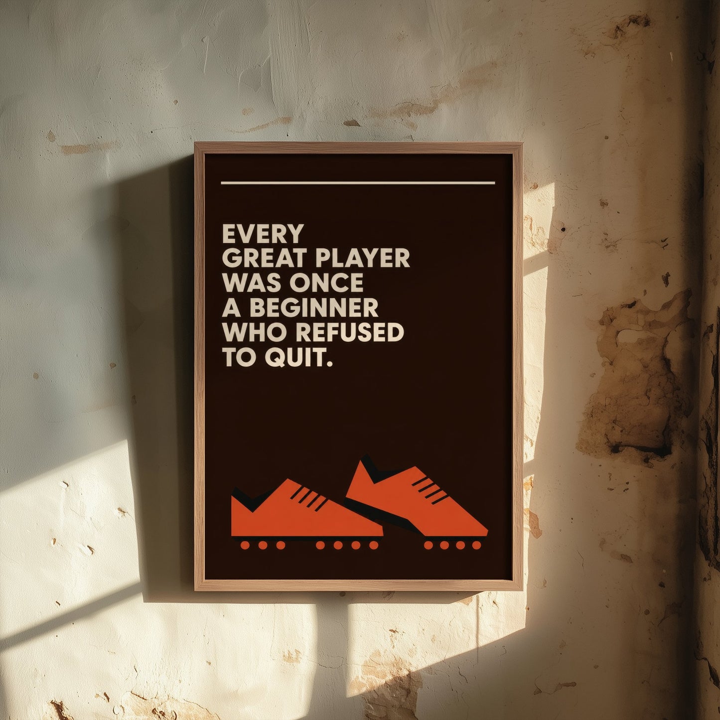Football Quote Art Print - Every Great Player Was Once a Beginner - Soccer Poster Illustration V2 3/3