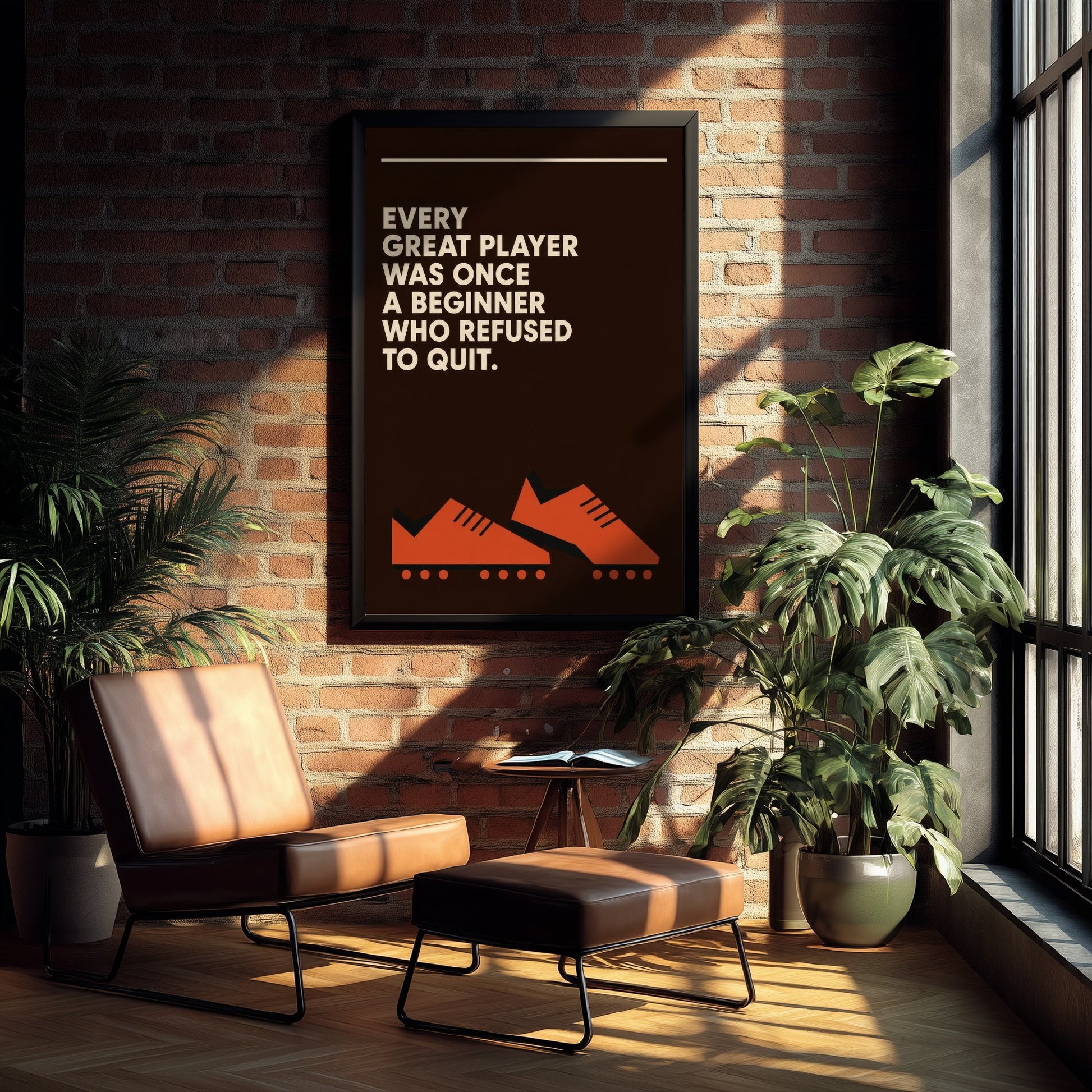 Football Quote Art Print - Every Great Player Was Once a Beginner - Soccer Poster Illustration V2 3/3