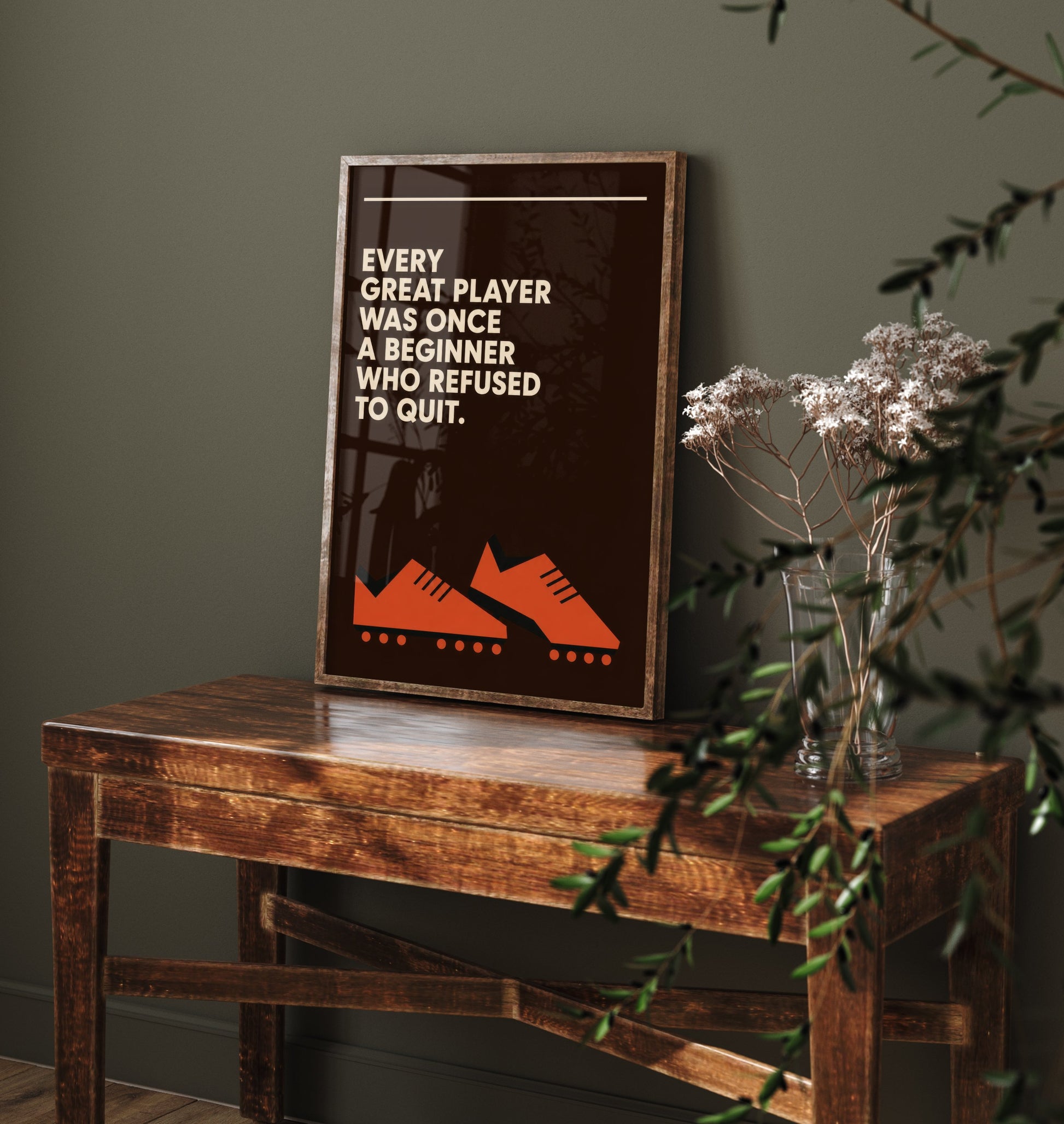 Football Quote Art Print - Every Great Player Was Once a Beginner - Soccer Poster Illustration V2 3/3