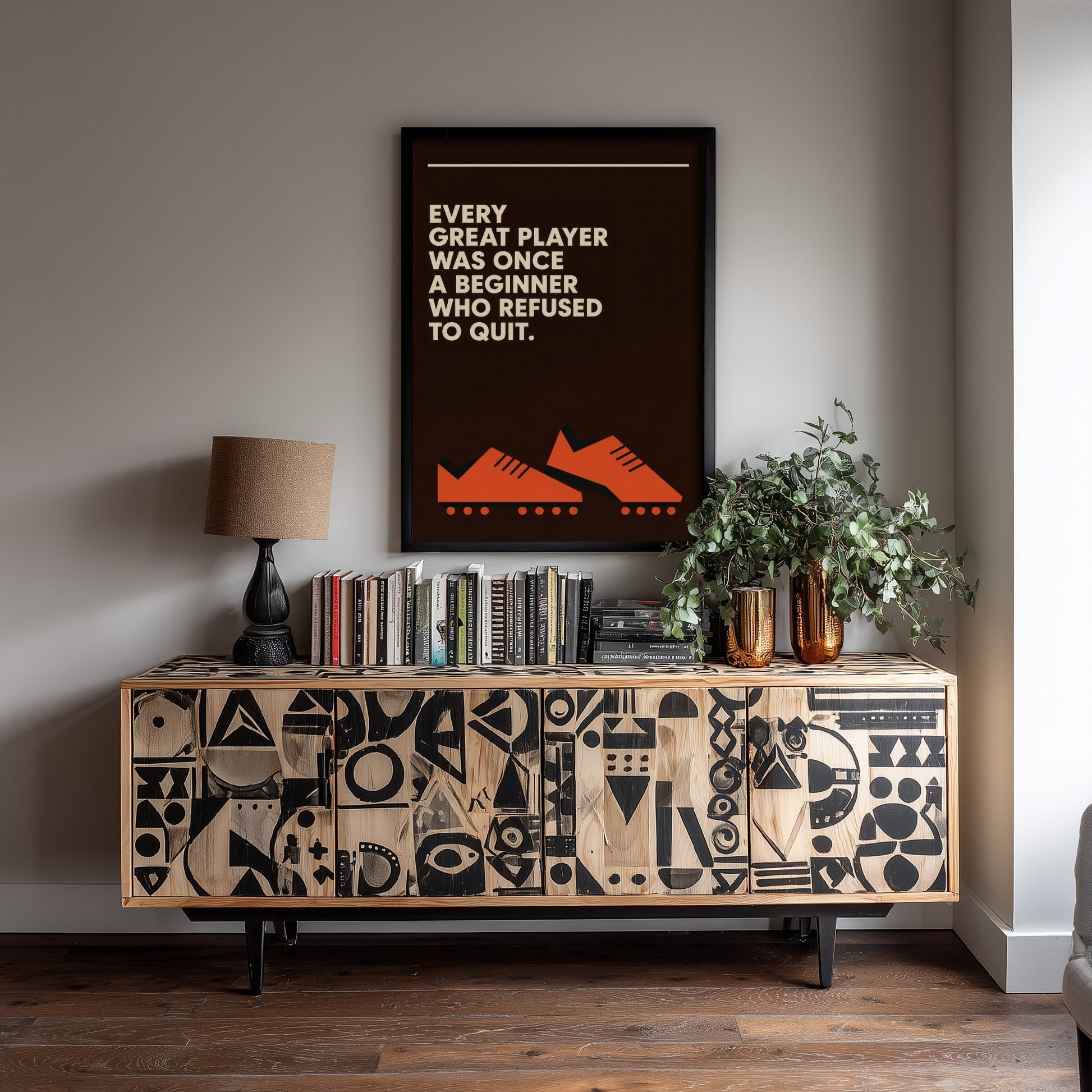 Football Quote Art Print - Every Great Player Was Once a Beginner - Soccer Poster Illustration V2 3/3