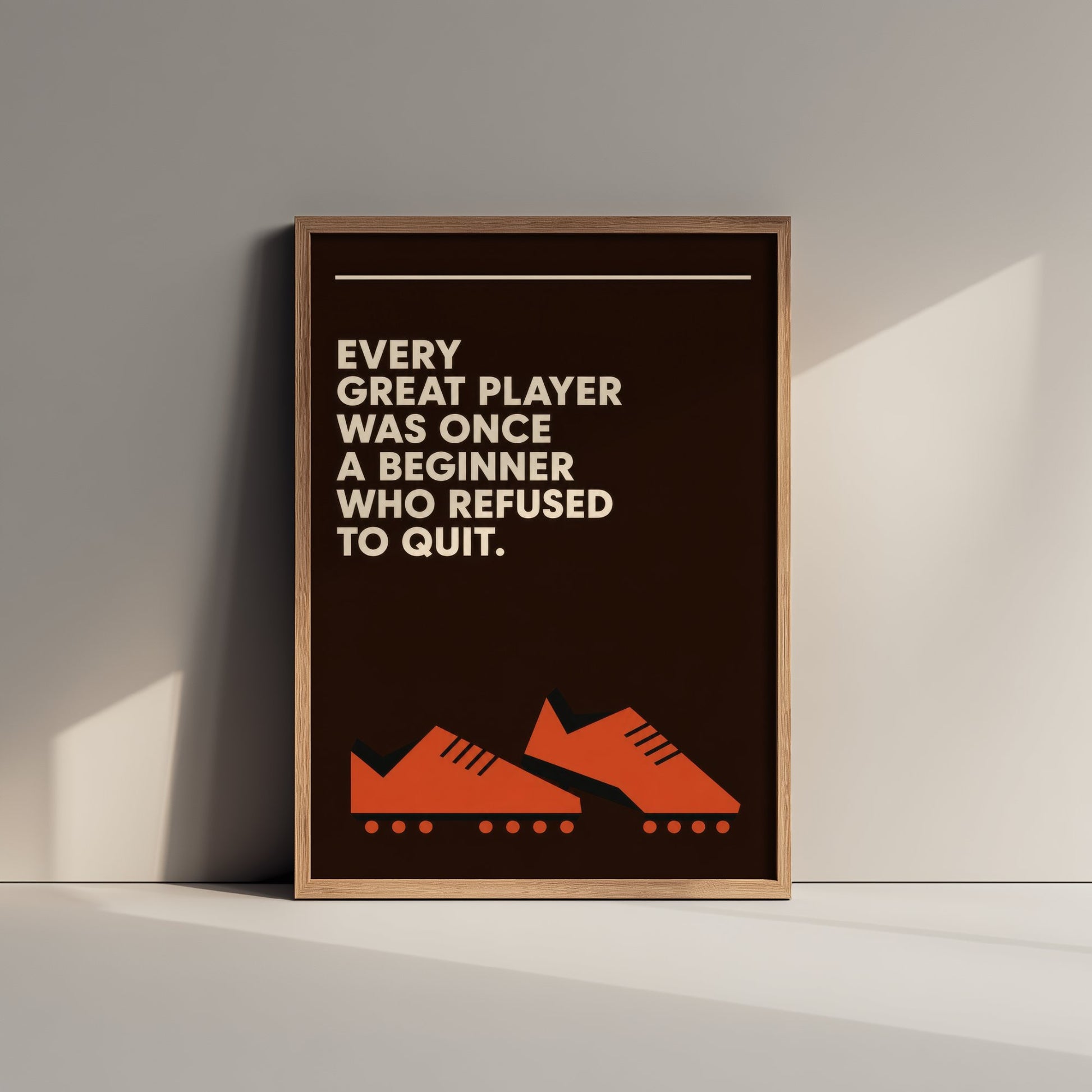 Football Quote Art Print - Every Great Player Was Once a Beginner - Soccer Poster Illustration V2 3/3