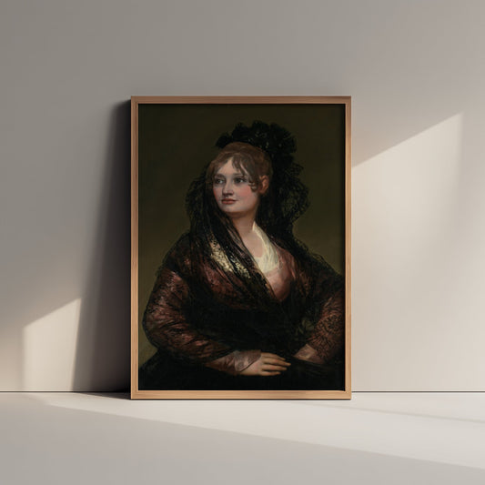 Francisco de Goya - Portrait of Dona Isabel de Porcel (c. 1805) - Classic Painting Art Print - Spanish Maja Black Lace Mantilla Poster