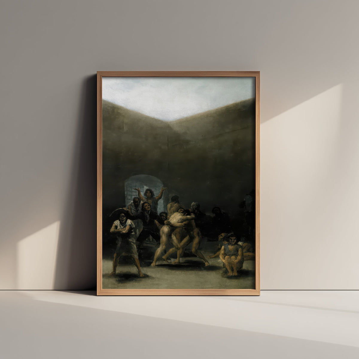Francisco Goya - Courtyard with Lunatics (1794) - Classic Painting Art Print - Yard with Madmen Asylum Poster V2