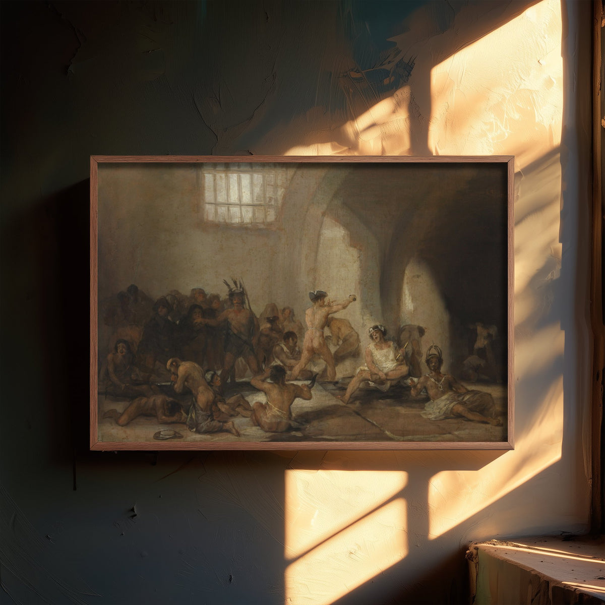 Francisco Goya - The Madhouse (1812) - Classic Painting Art Print - Asylum Interior Vaulted Hall Dark Romantic Poster