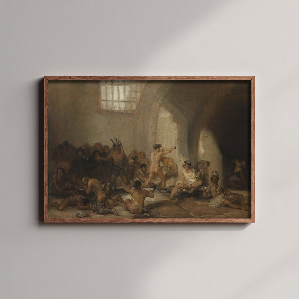Francisco Goya - The Madhouse (1812) - Classic Painting Art Print - Asylum Interior Vaulted Hall Dark Romantic Poster