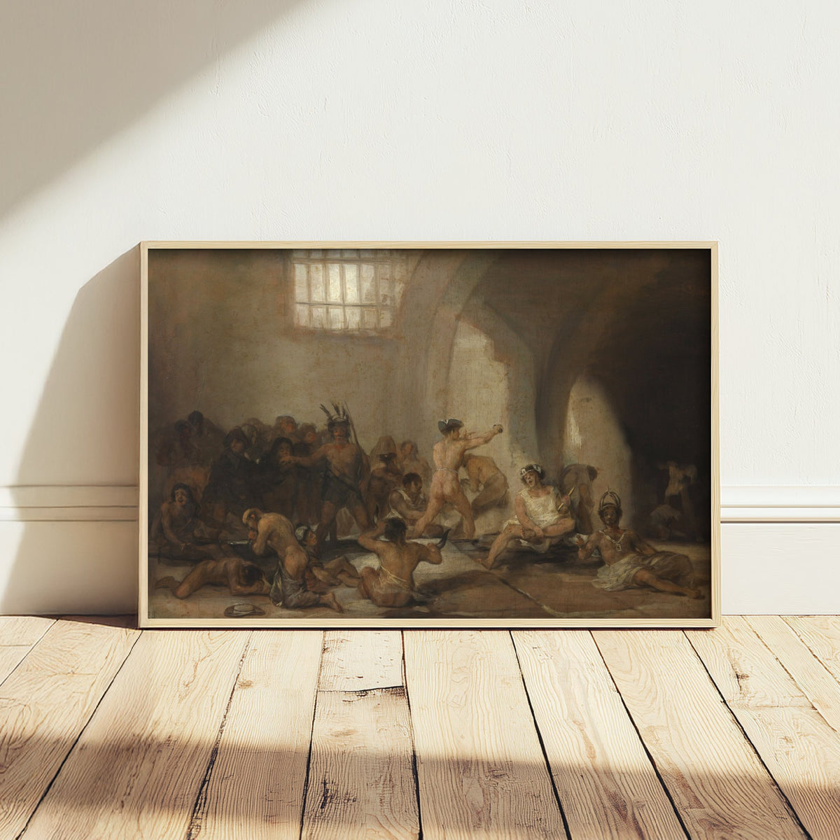 Francisco Goya - The Madhouse (1812) - Classic Painting Art Print - Asylum Interior Vaulted Hall Dark Romantic Poster