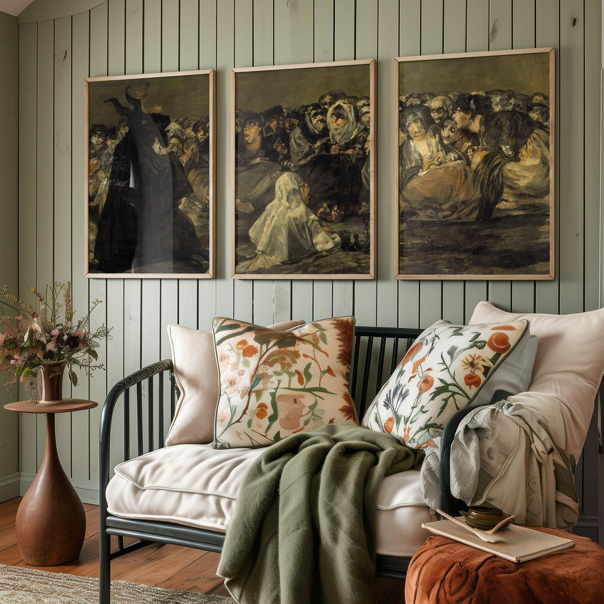 Francisco Goya Set of Three Art Prints - Witches Sabbath Great He Goat - 3 Dark Painting Posters - Gothic Wall Art Gift Giclee