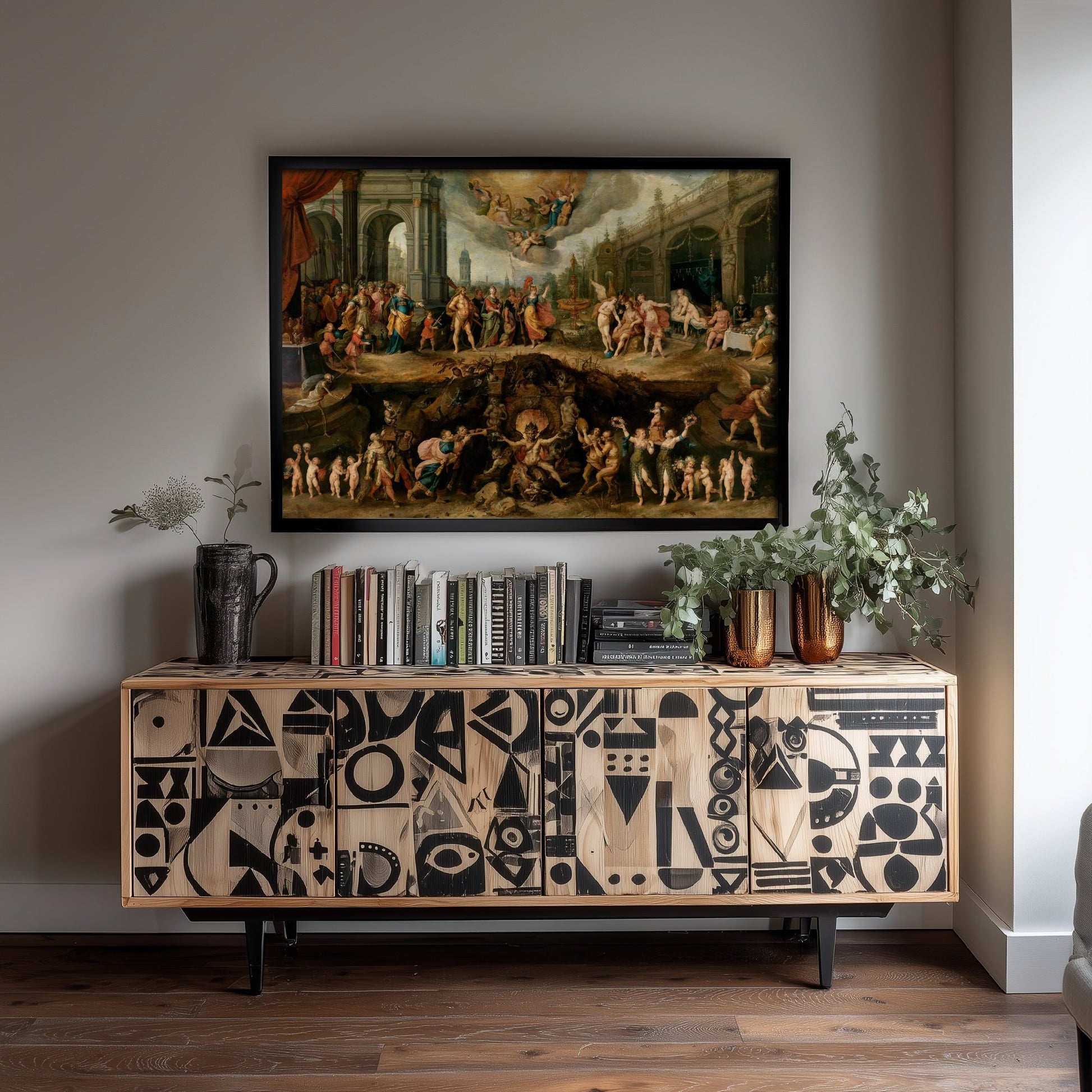 Frans Francken the Younger - Mankind's Eternal Dilemma (1633) - Classic Painting Art Print Poster - Virtue and Vice