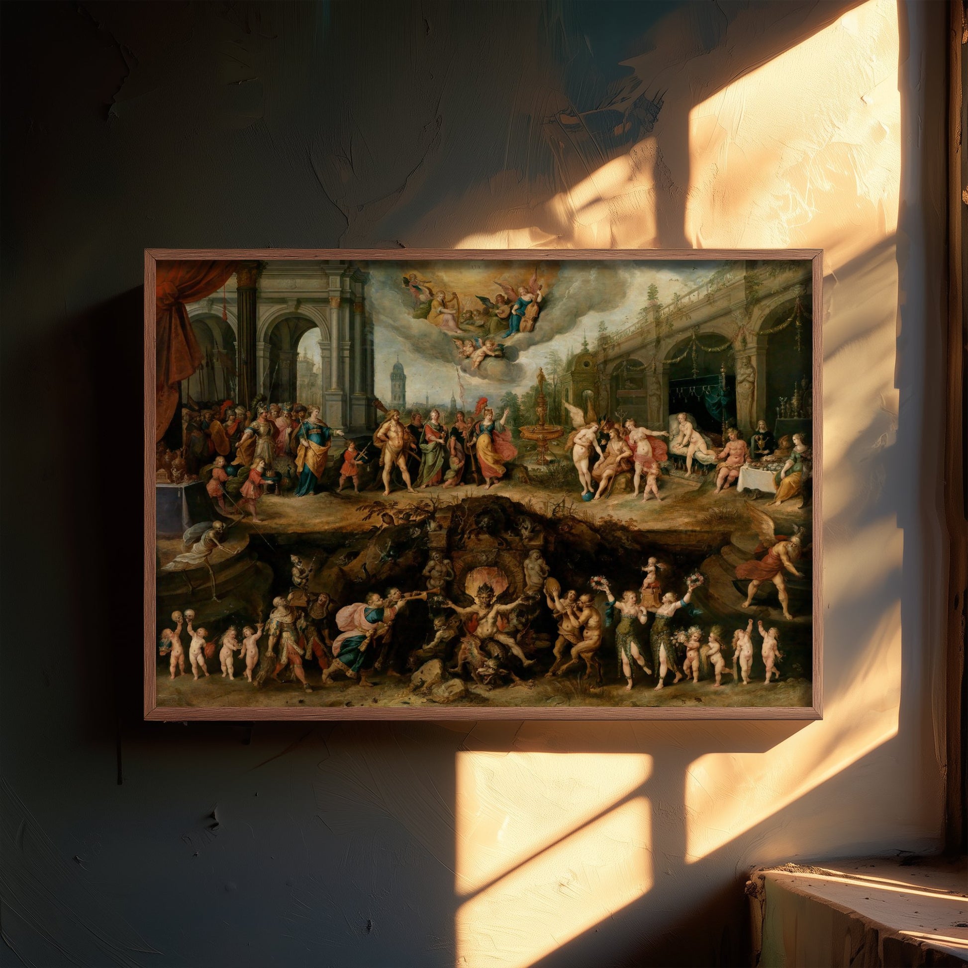 Frans Francken the Younger - Mankind's Eternal Dilemma (1633) - Classic Painting Art Print Poster - Virtue and Vice