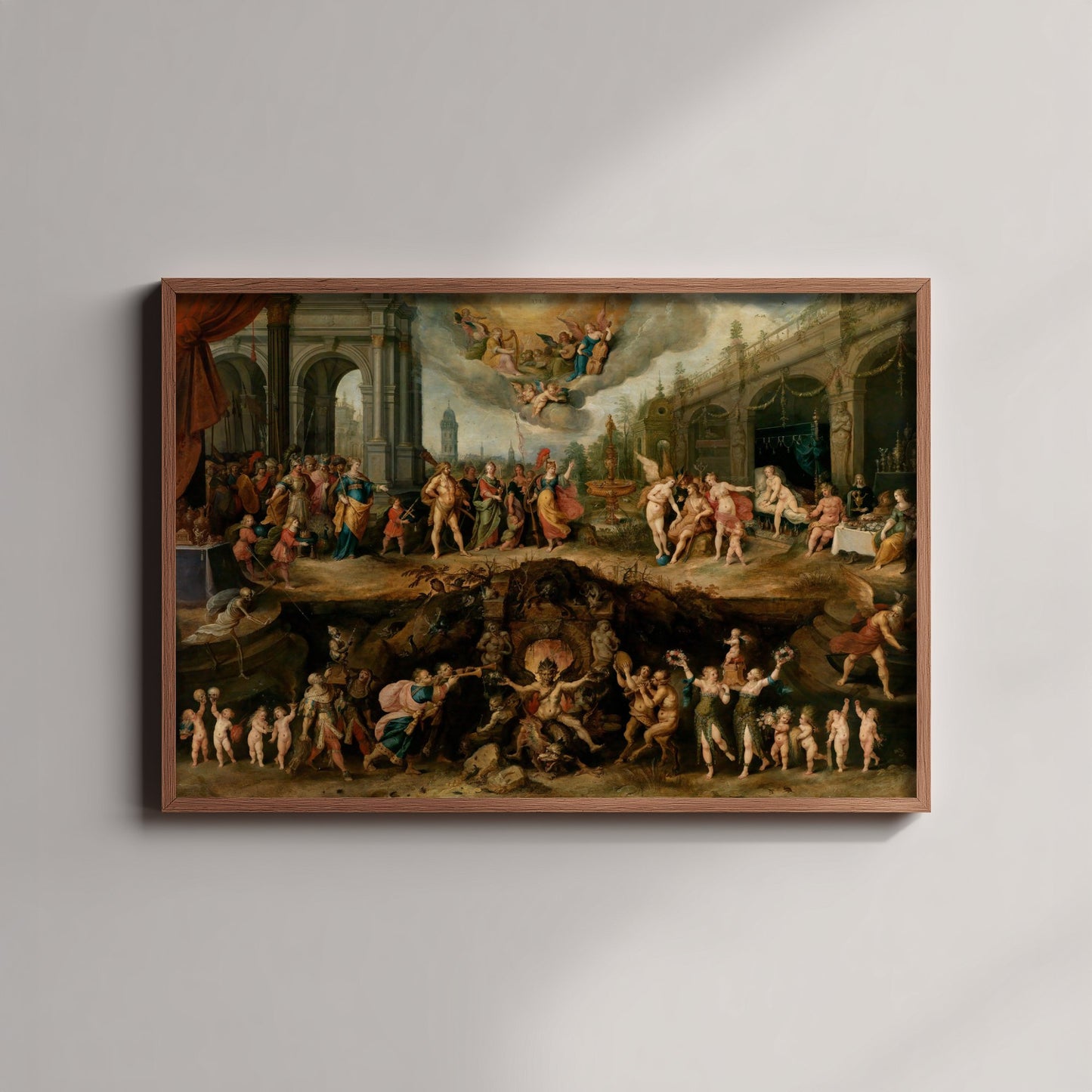 Frans Francken the Younger - Mankind's Eternal Dilemma (1633) - Classic Painting Art Print Poster - Virtue and Vice