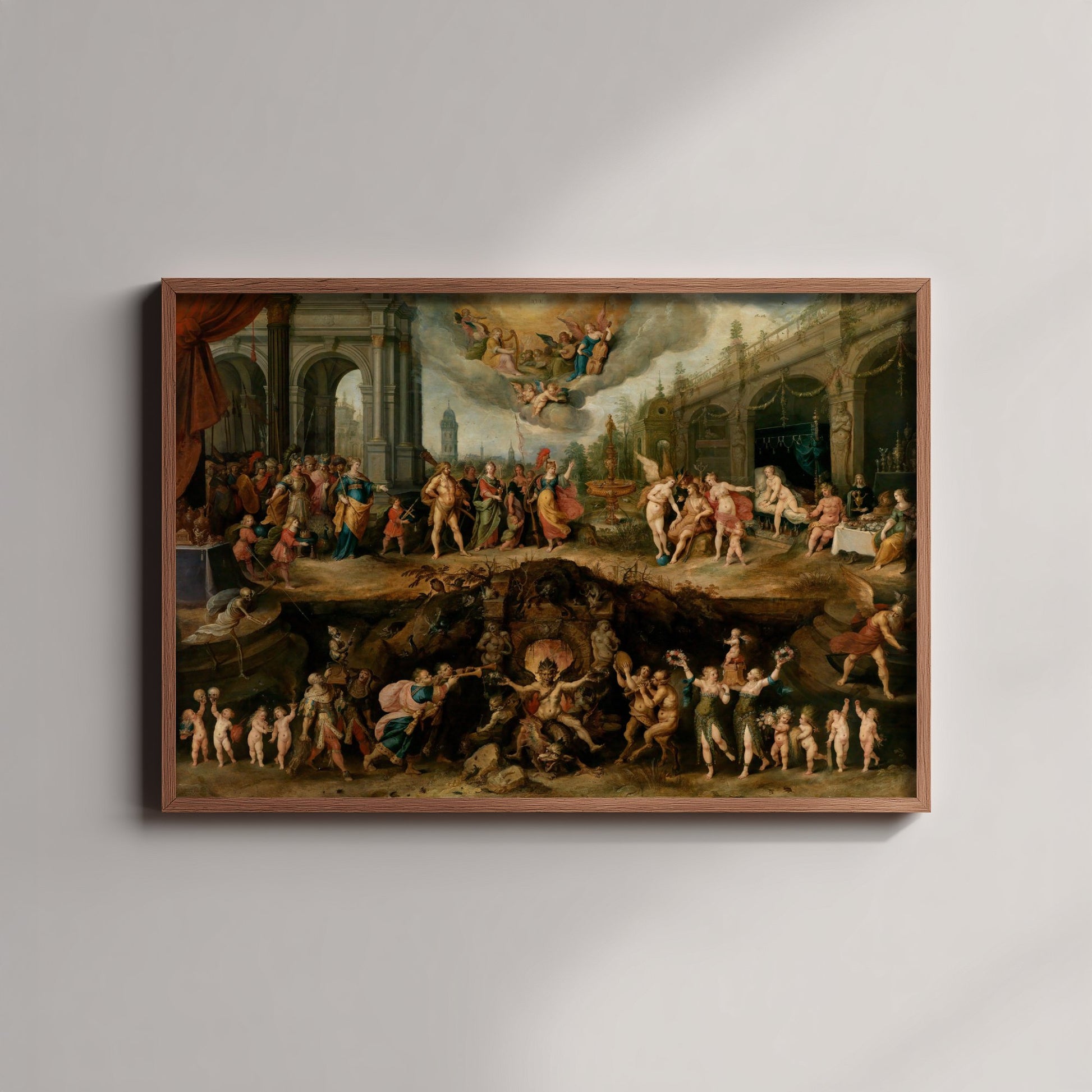 Frans Francken the Younger - Mankind's Eternal Dilemma (1633) - Classic Painting Art Print Poster - Virtue and Vice