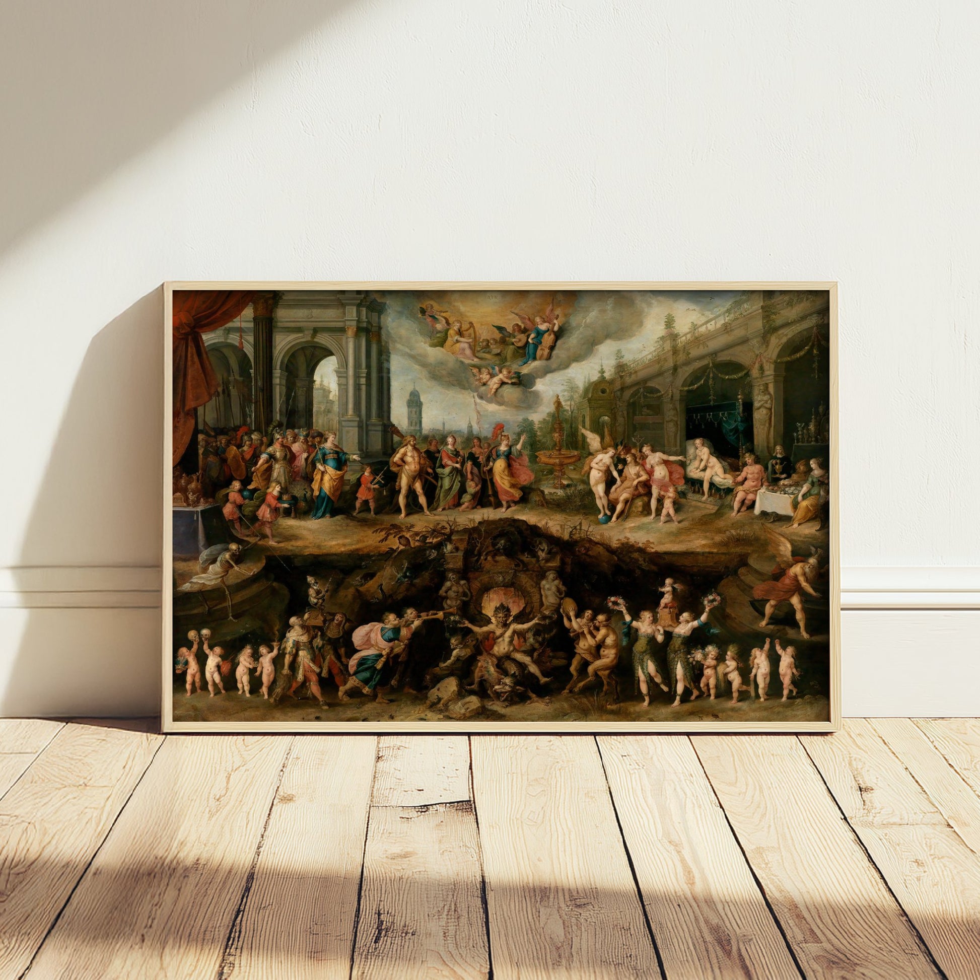Frans Francken the Younger - Mankind's Eternal Dilemma (1633) - Classic Painting Art Print Poster - Virtue and Vice