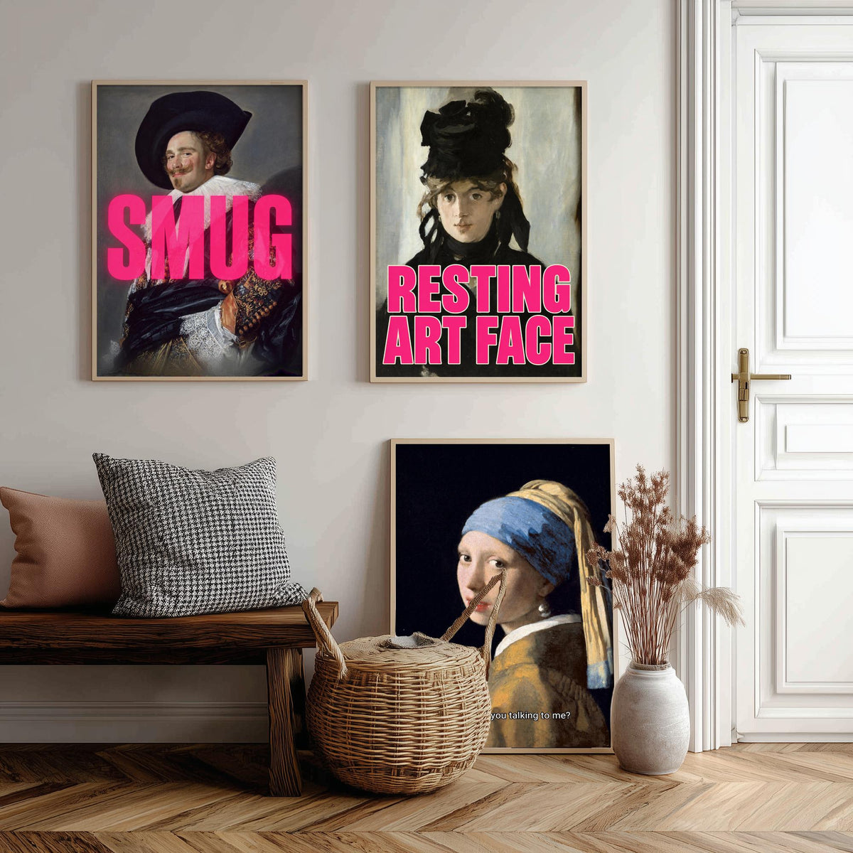 Funny Attitude Set of Three Art Prints - Smug, Resting Art Face, Sorry, Were You Talking to Me - Classic Painting Parody Poster