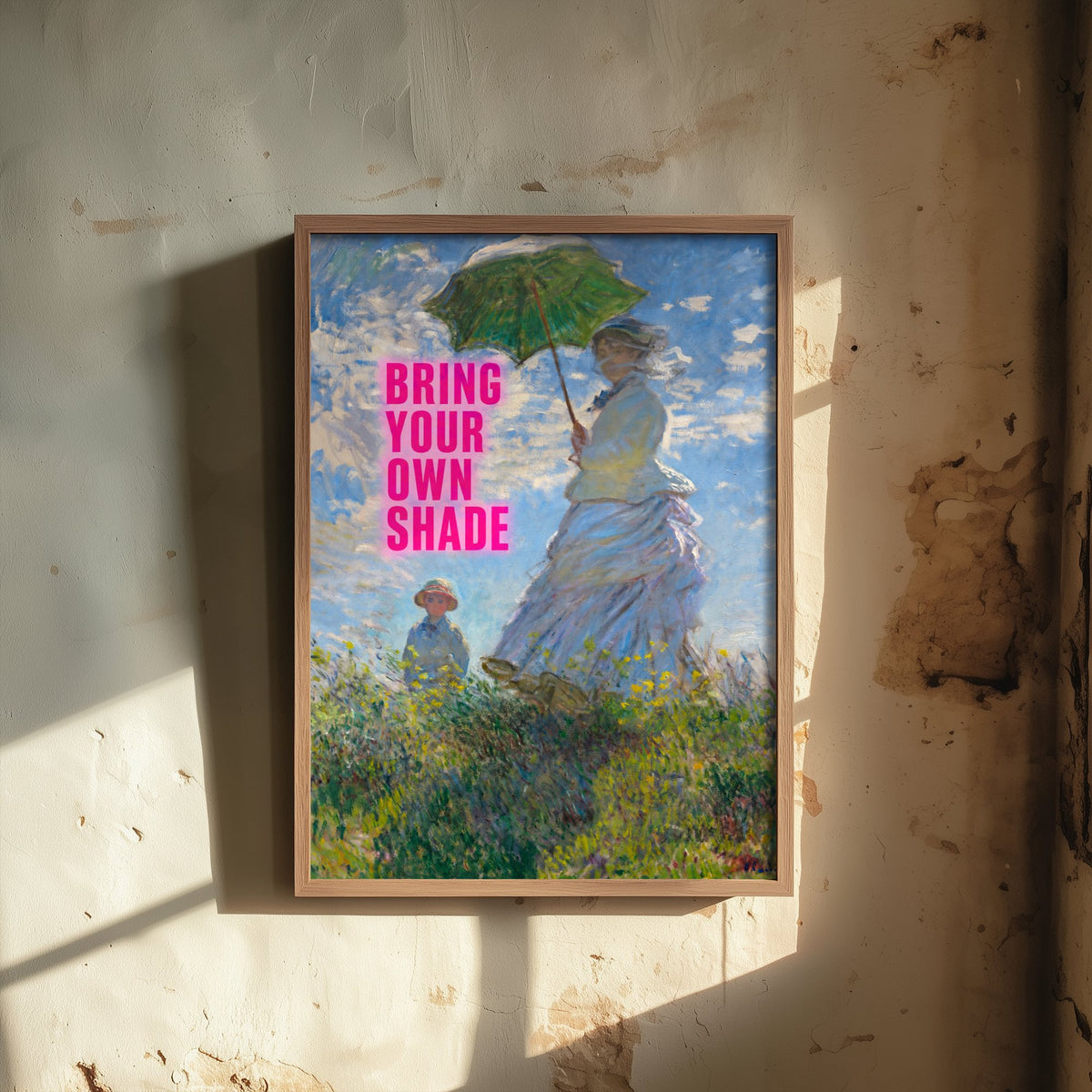 Bring Your Own Shade Funny Art Print - Woman with a Parasol by Monet Parody Poster - Altered Classic Painting - Witty Gift