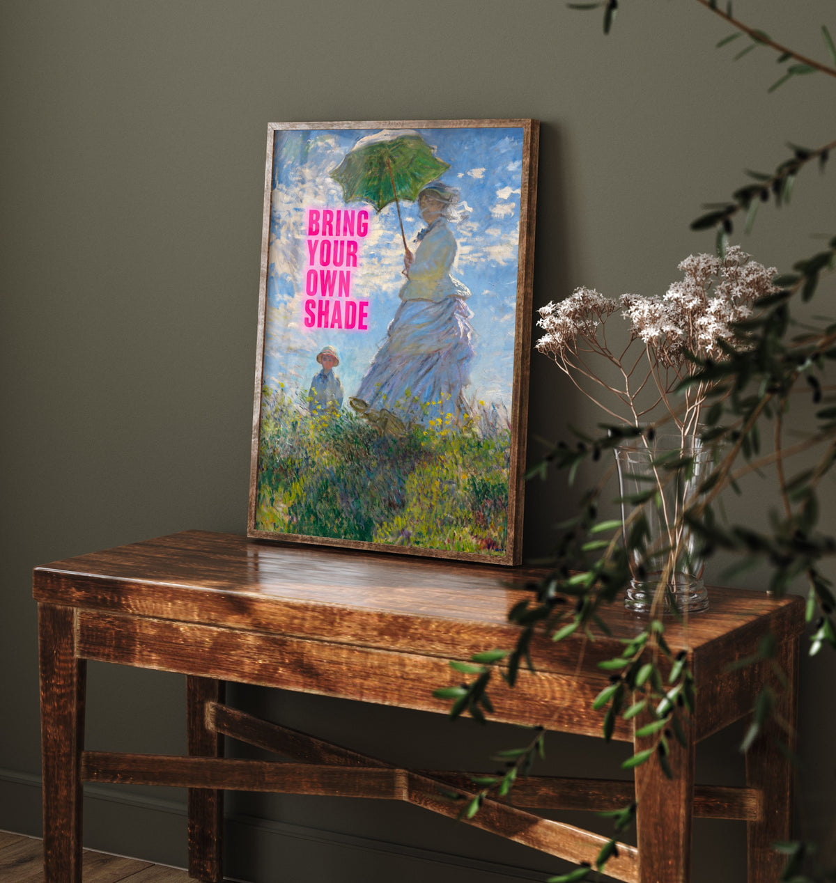Bring Your Own Shade Funny Art Print - Woman with a Parasol by Monet Parody Poster - Altered Classic Painting - Witty Gift