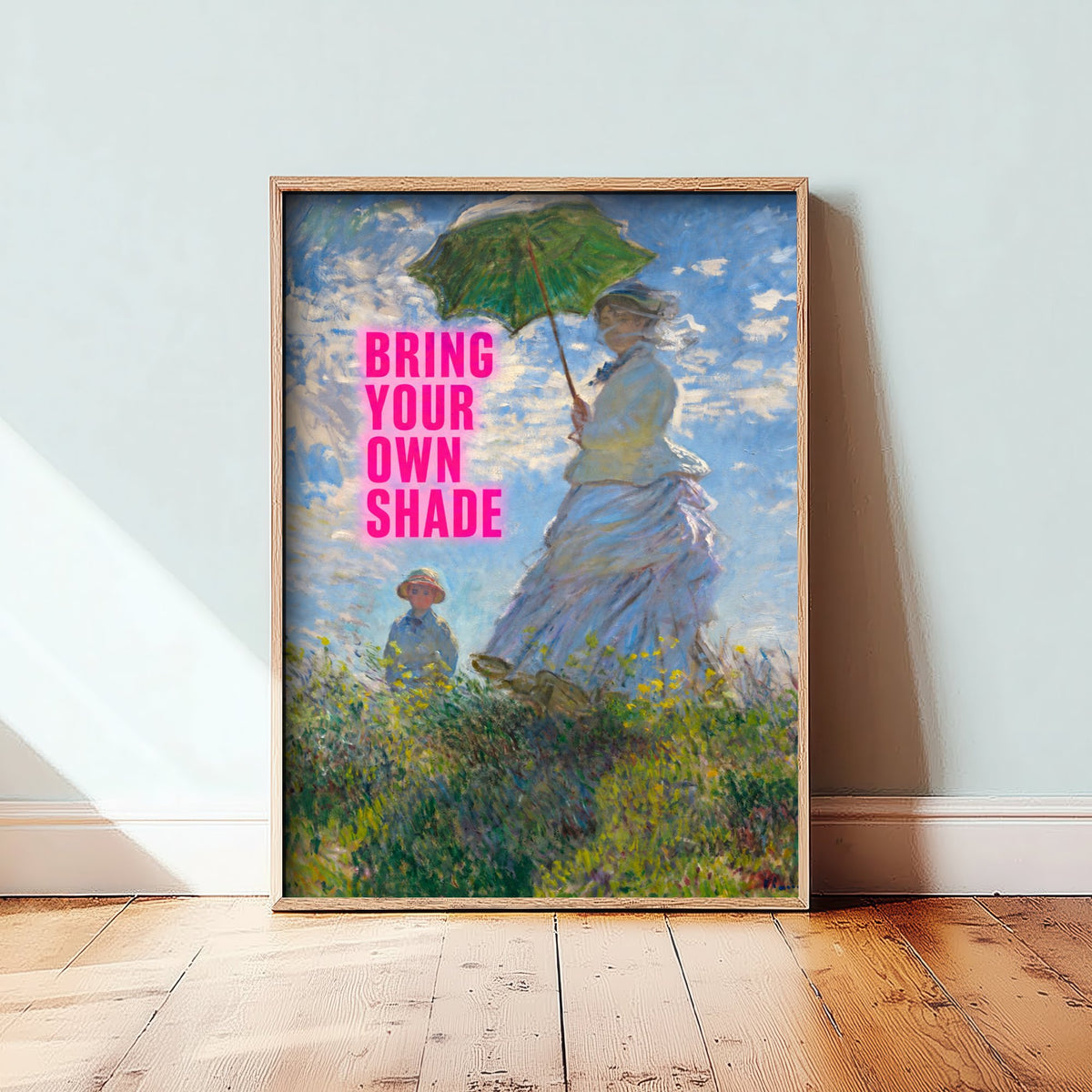 Bring Your Own Shade Funny Art Print - Woman with a Parasol by Monet Parody Poster - Altered Classic Painting - Witty Gift
