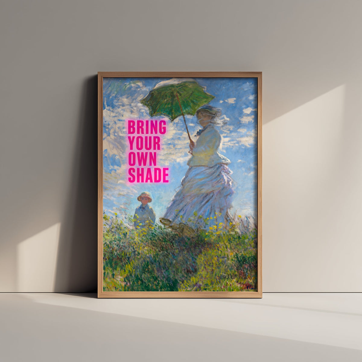 Bring Your Own Shade Funny Art Print - Woman with a Parasol by Monet Parody Poster - Altered Classic Painting - Witty Gift