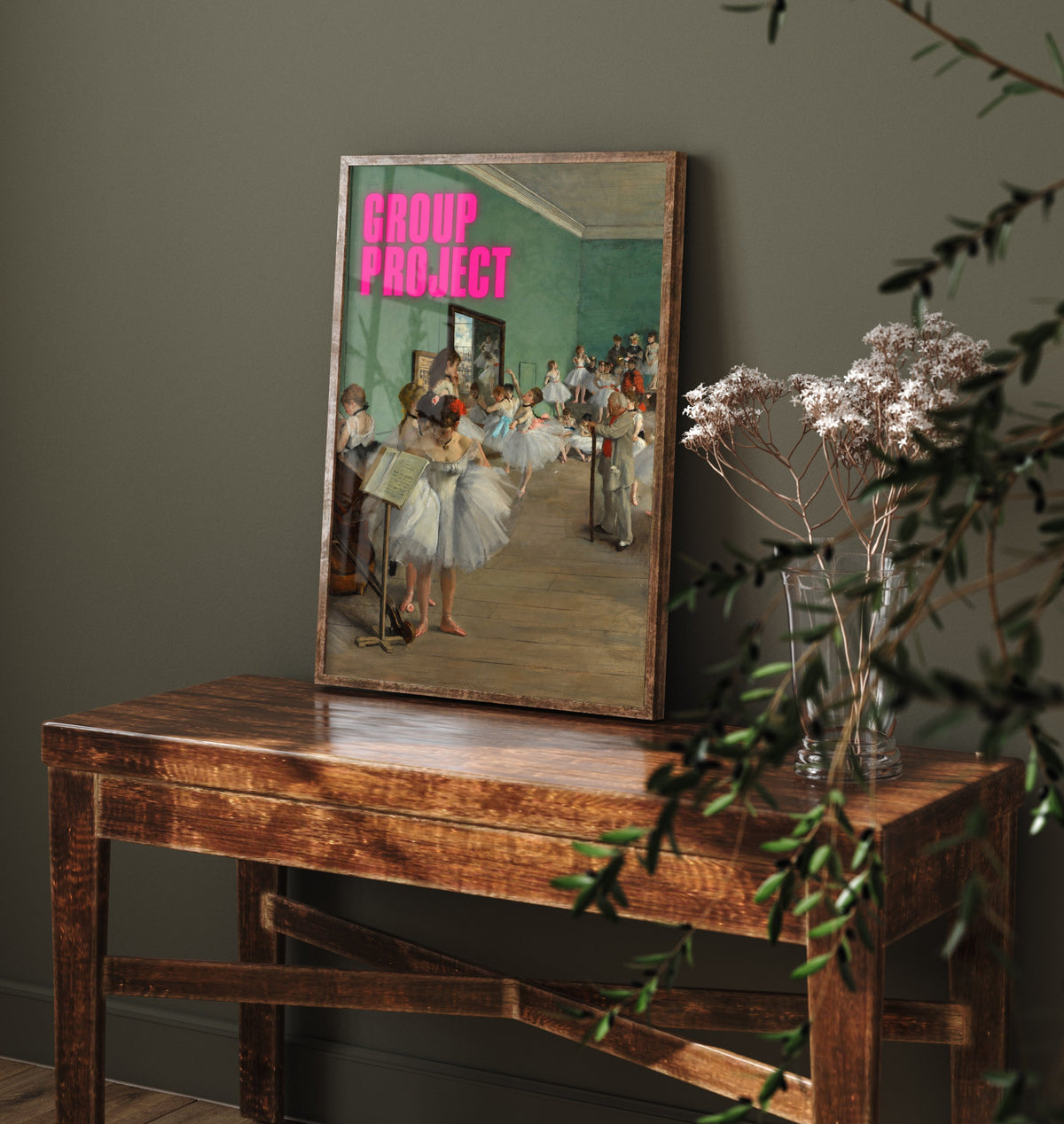 Group Project Funny Art Print - The Dance Class by Degas Parody Poster - Altered Classic Painting - Student Gift