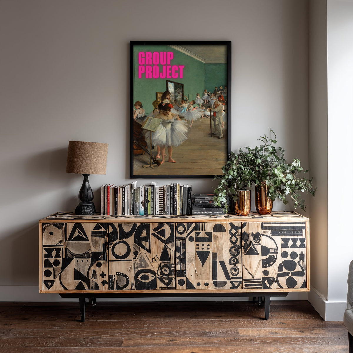 Group Project Funny Art Print - The Dance Class by Degas Parody Poster - Altered Classic Painting - Student Gift