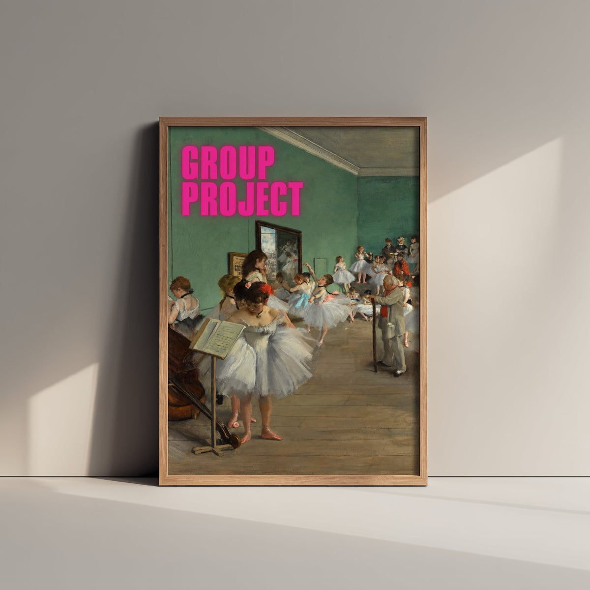 Group Project Funny Art Print - The Dance Class by Degas Parody Poster - Altered Classic Painting - Student Gift