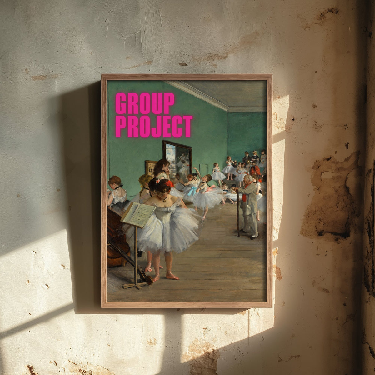 Group Project Funny Art Print - The Dance Class by Degas Parody Poster - Altered Classic Painting - Student Gift