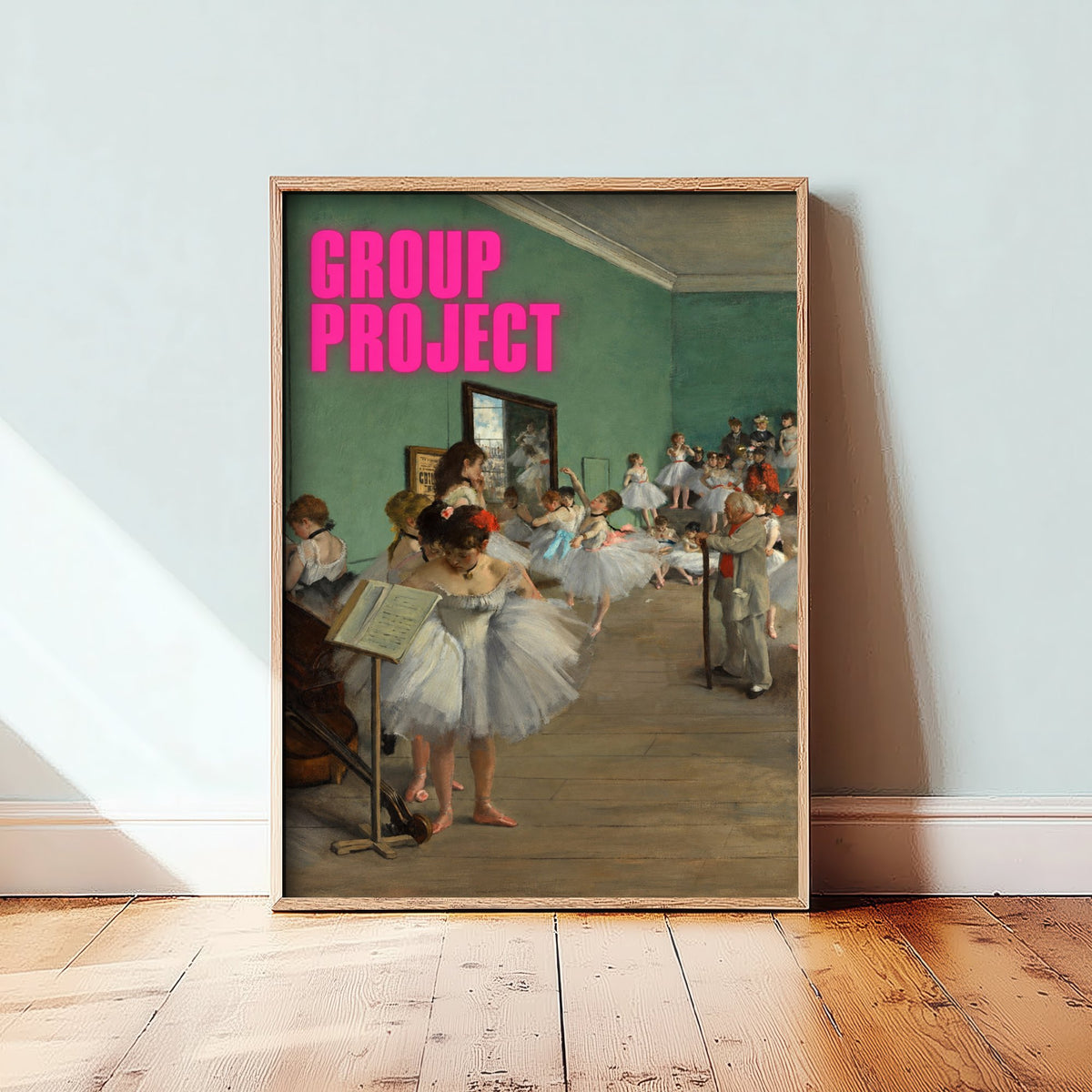 Group Project Funny Art Print - The Dance Class by Degas Parody Poster - Altered Classic Painting - Student Gift