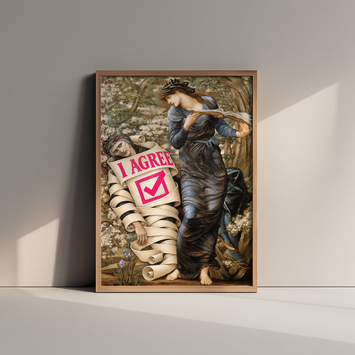 I Agree Funny Art Print - The Beguiling of Merlin by Burne-Jones Parody Poster - Altered Classic Painting - Lawyer Gift