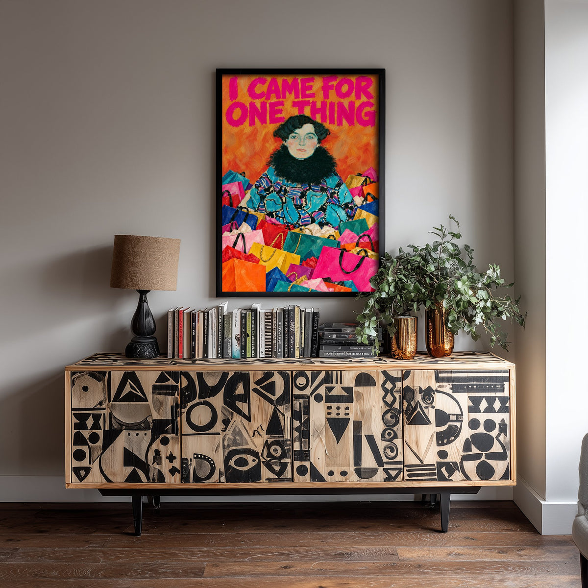I Came for One Thing Funny Art Print - Portrait of Johanna Staude by Klimt Parody Poster - Altered Classic Painting - Shopaholic Gift