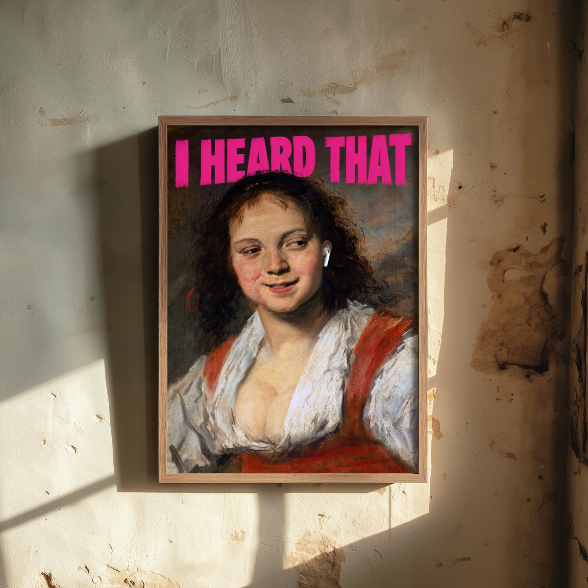 I Heard That Funny Art Print - Portrait of a Laughing Woman by Frans Hals Parody Poster - Altered Classic Painting - Gossip Gift