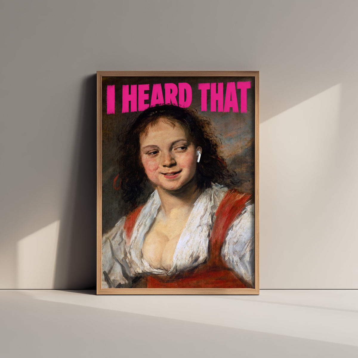 I Heard That Funny Art Print - Portrait of a Laughing Woman by Frans Hals Parody Poster - Altered Classic Painting - Gossip Gift