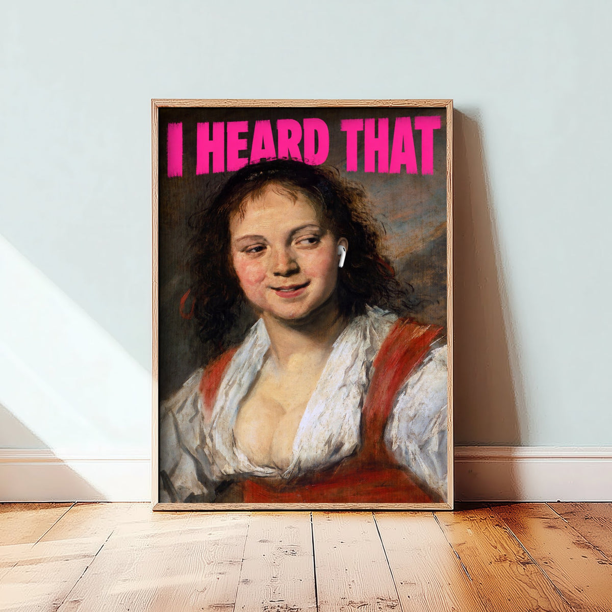 I Heard That Funny Art Print - Portrait of a Laughing Woman by Frans Hals Parody Poster - Altered Classic Painting - Gossip Gift