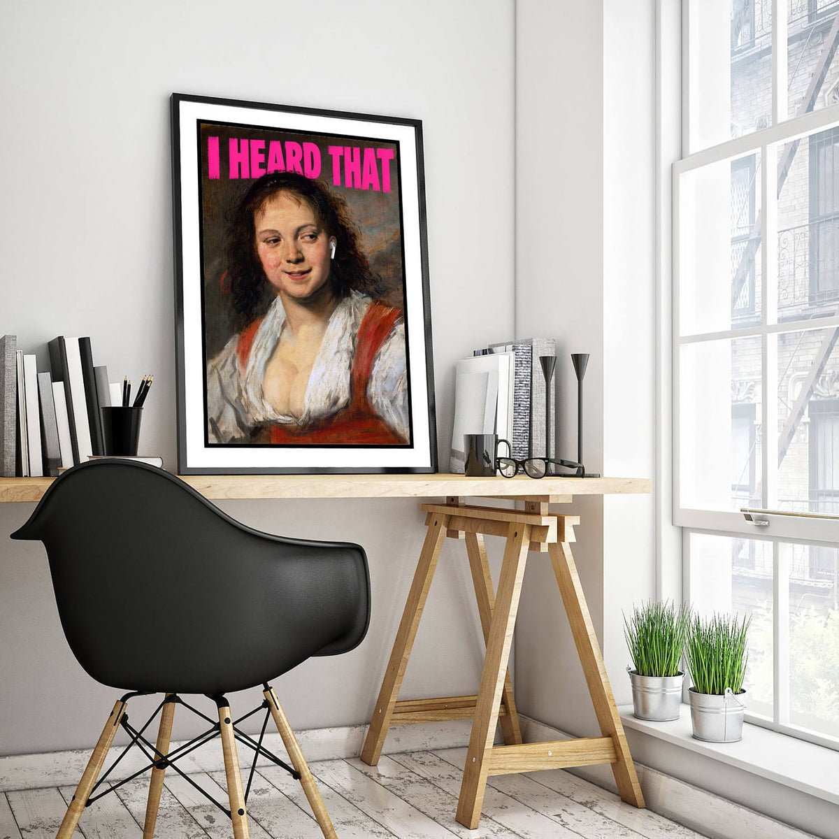 I Heard That Funny Art Print - Portrait of a Laughing Woman by Frans Hals Parody Poster - Altered Classic Painting - Gossip Gift