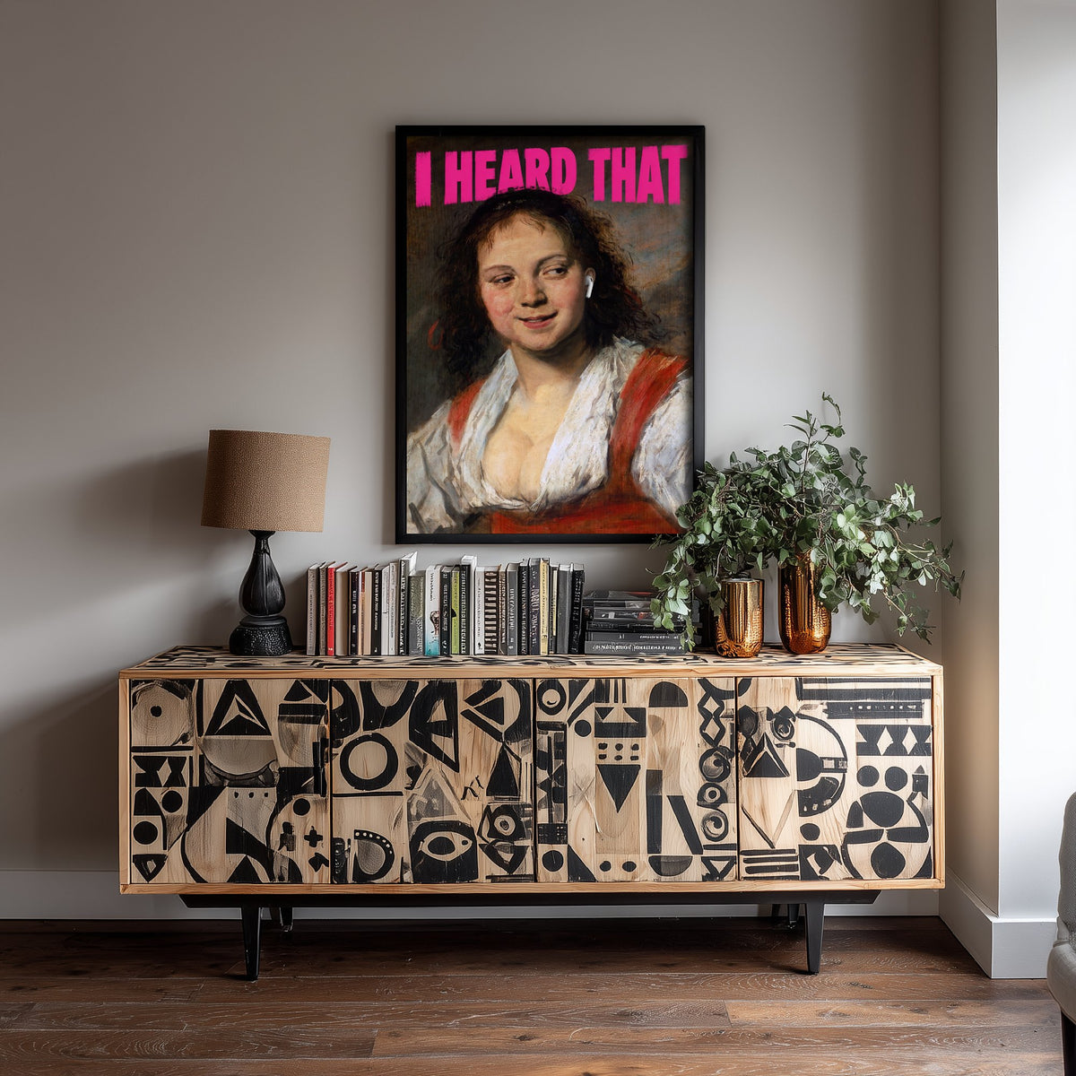 I Heard That Funny Art Print - Portrait of a Laughing Woman by Frans Hals Parody Poster - Altered Classic Painting - Gossip Gift